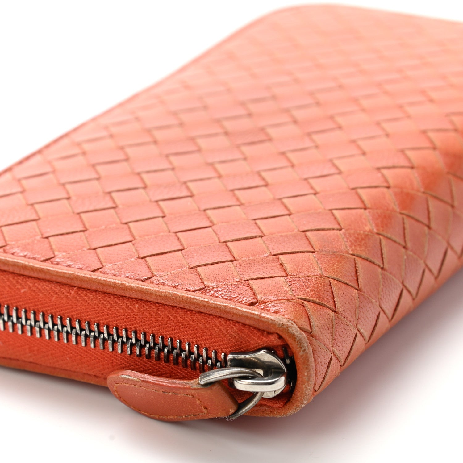 Bottega Veneta Nappa Intrecciato Zip Around Wallet Orange 11 of 16