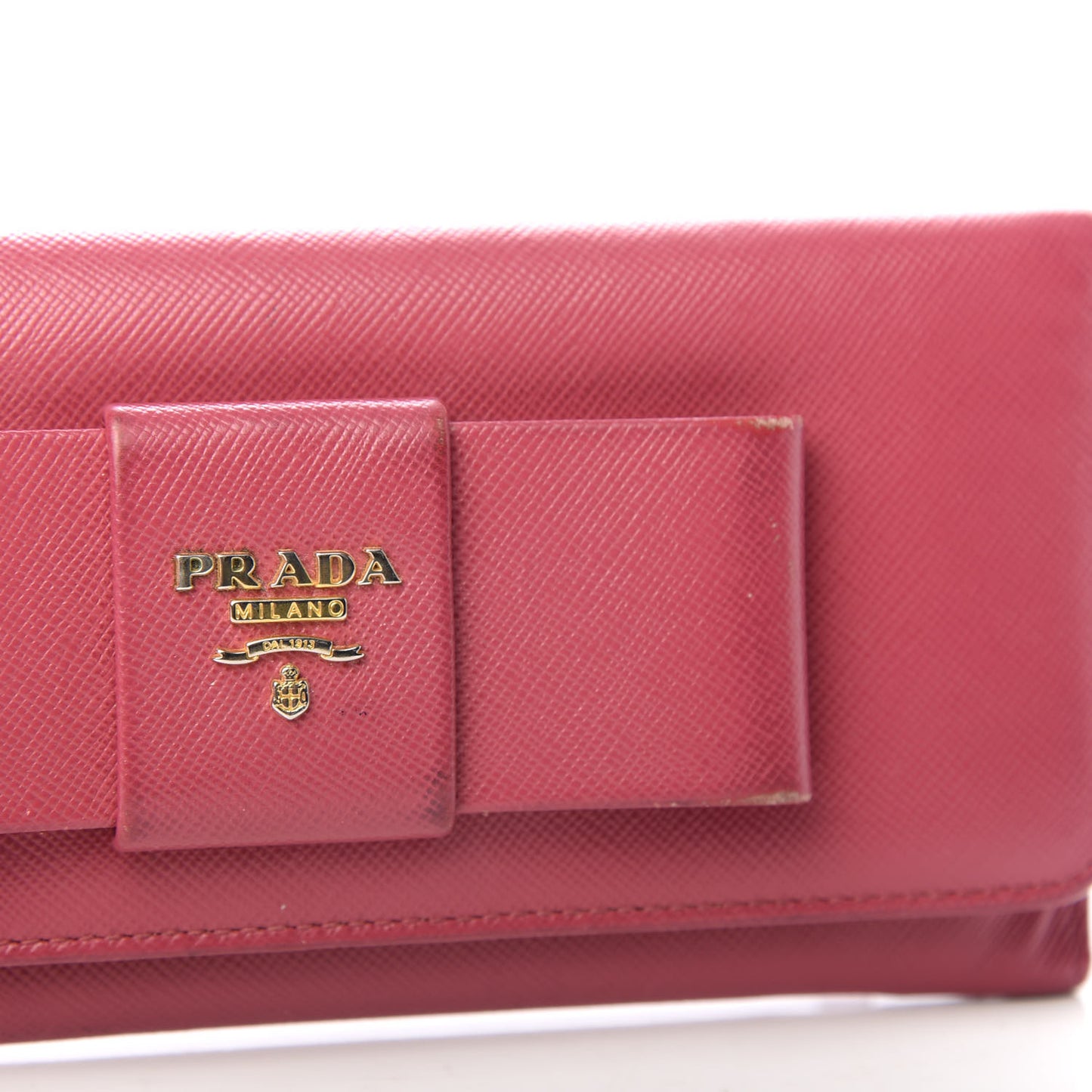 Saffiano Fiocco Bow Continental Wallet Peonia