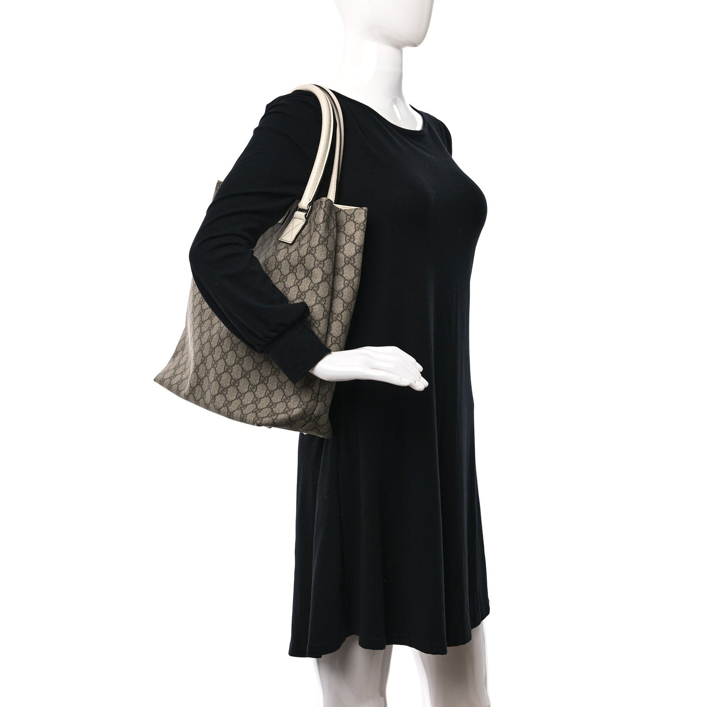 GG Plus Monogram Small Vertical Tote Off White