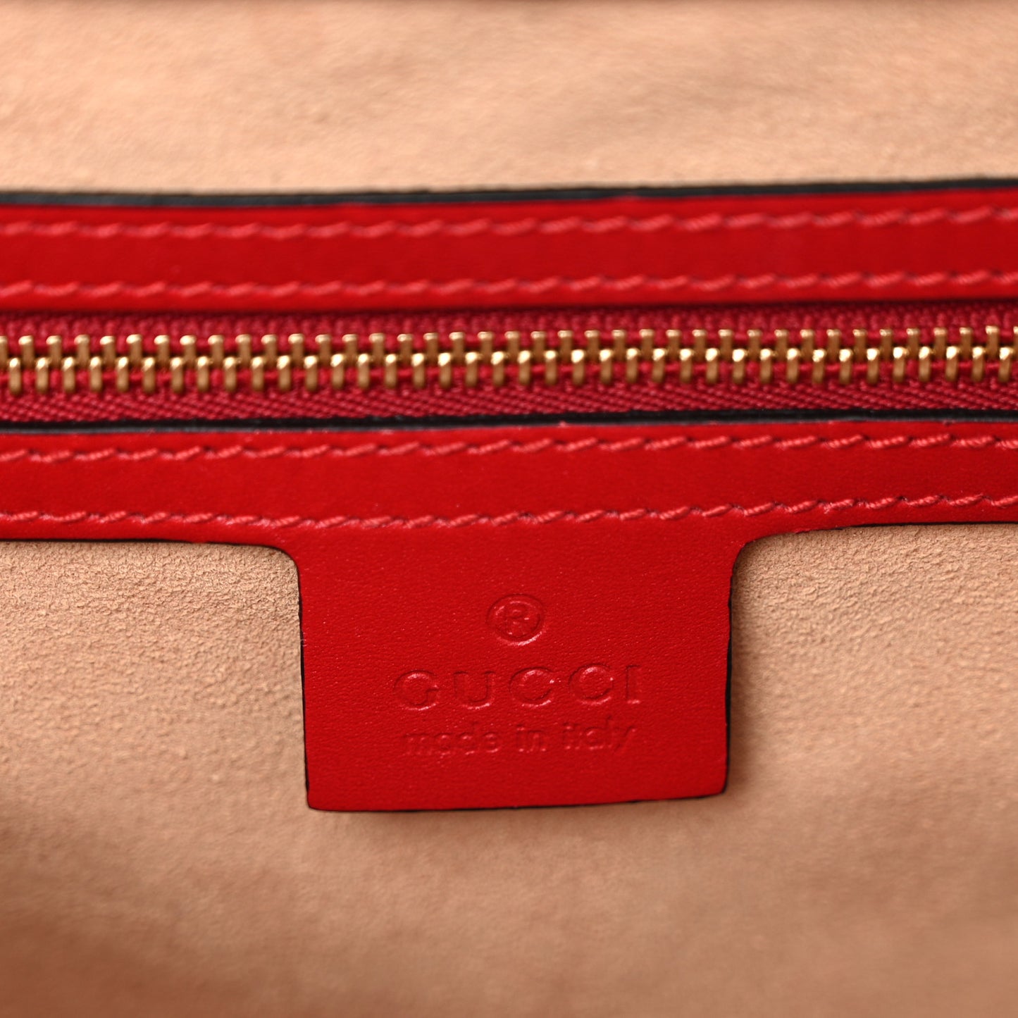 Guccissima Signature Small Padlock Top Handle Bag Hibiscus Red