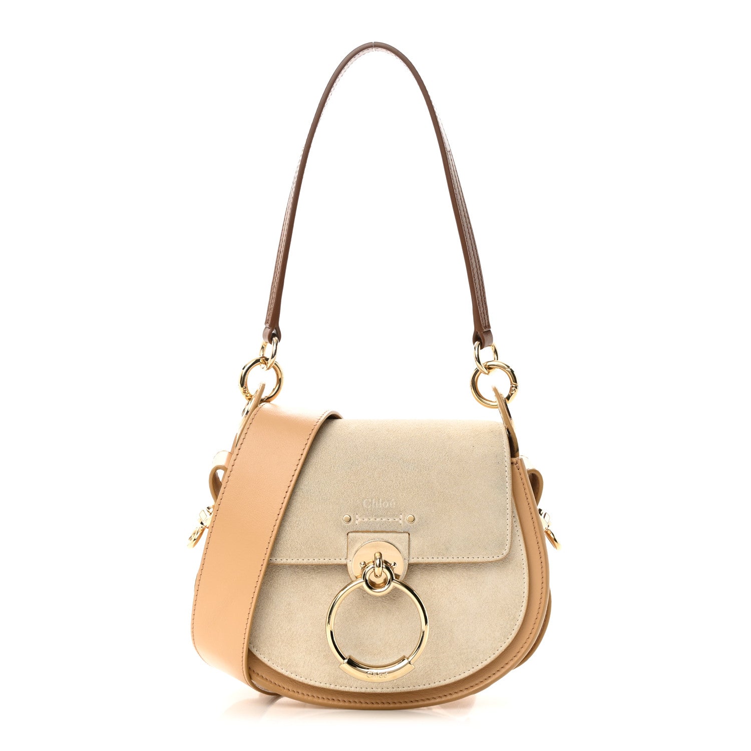Chloe Calfskin Suede Small Tess Bag Soft Tan 1 of 22