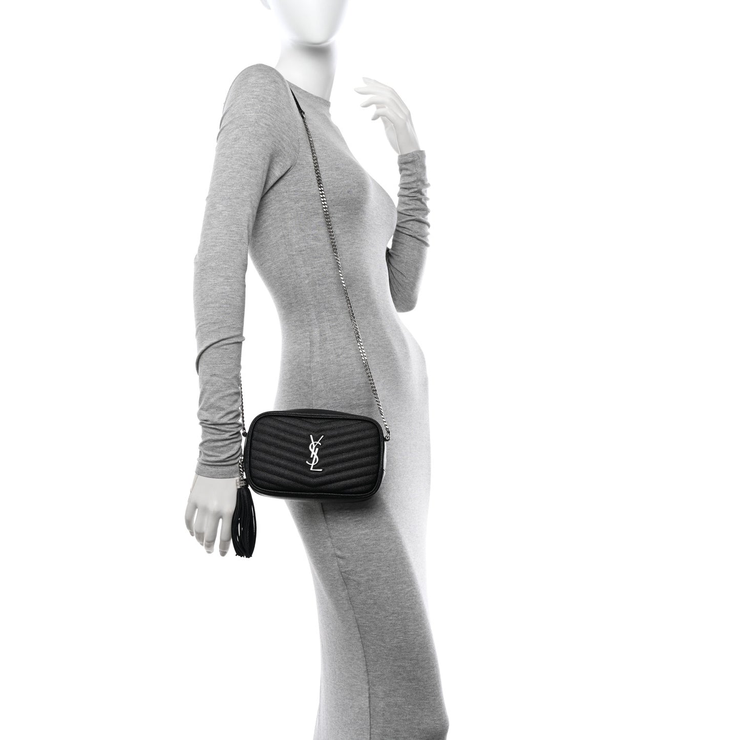 Grain De Poudre Matelasse Monogram Mini Lou Camera Bag Black