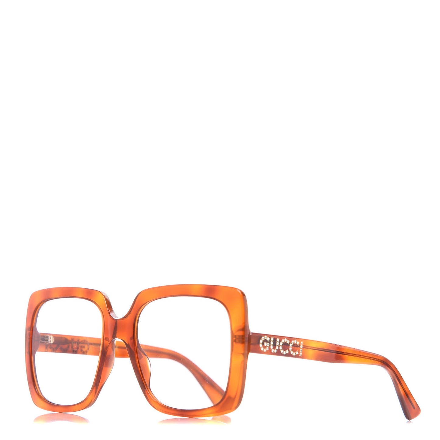 Square Frame Crystal Sunglasses GG 0418S Tortoiseshell