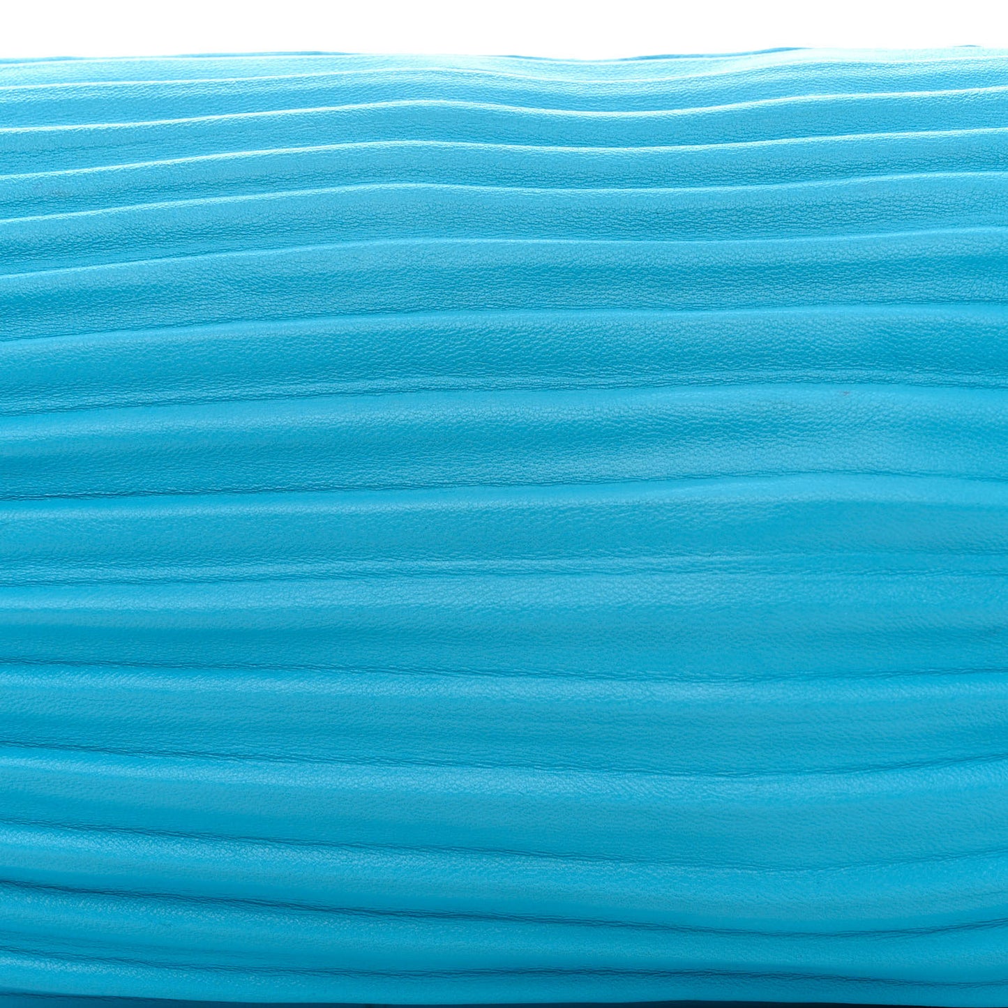 Lambskin Pleated Bracelet Pouch Shoulder Bag Turquoise