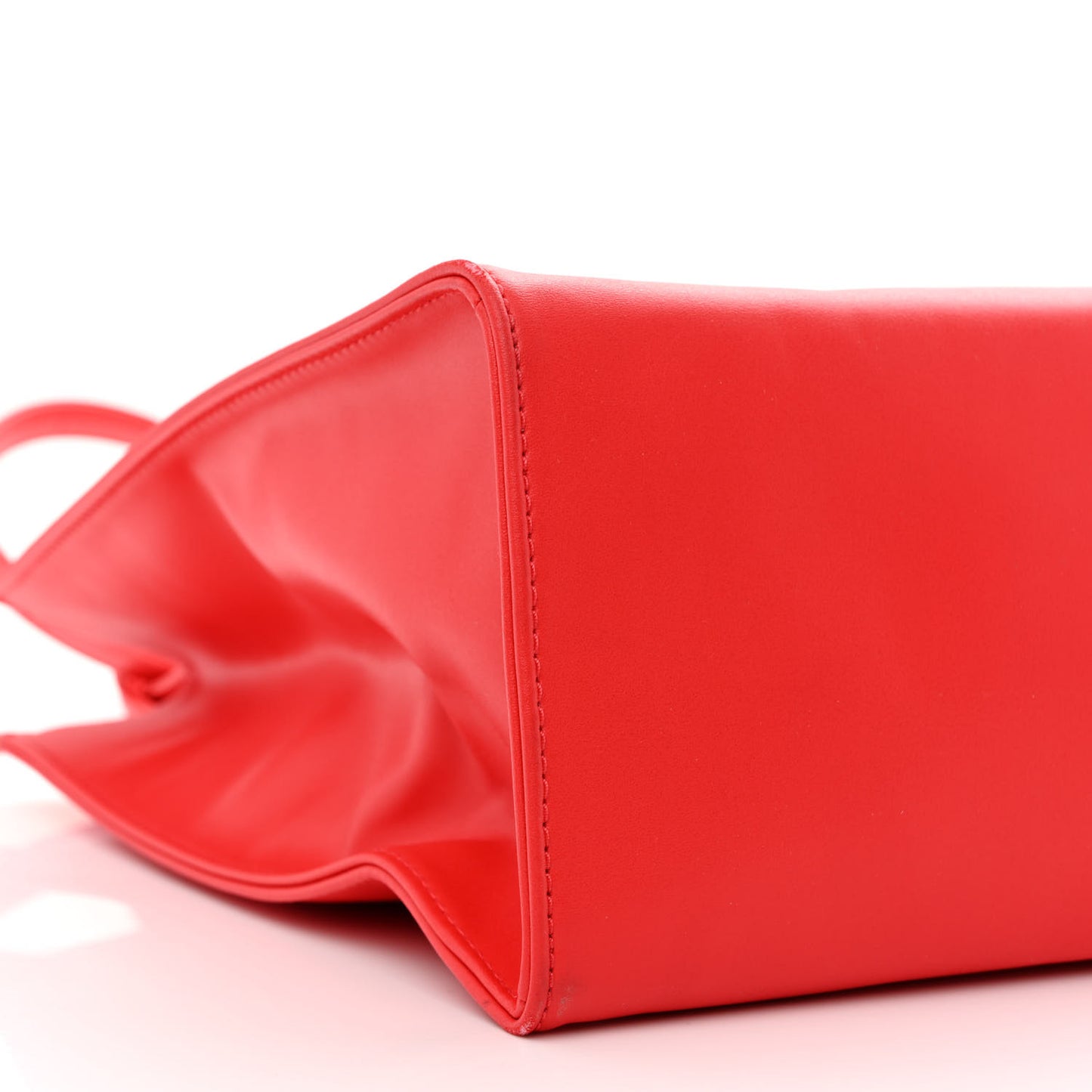 Vegan Leather Medium Shopping Bag Red
