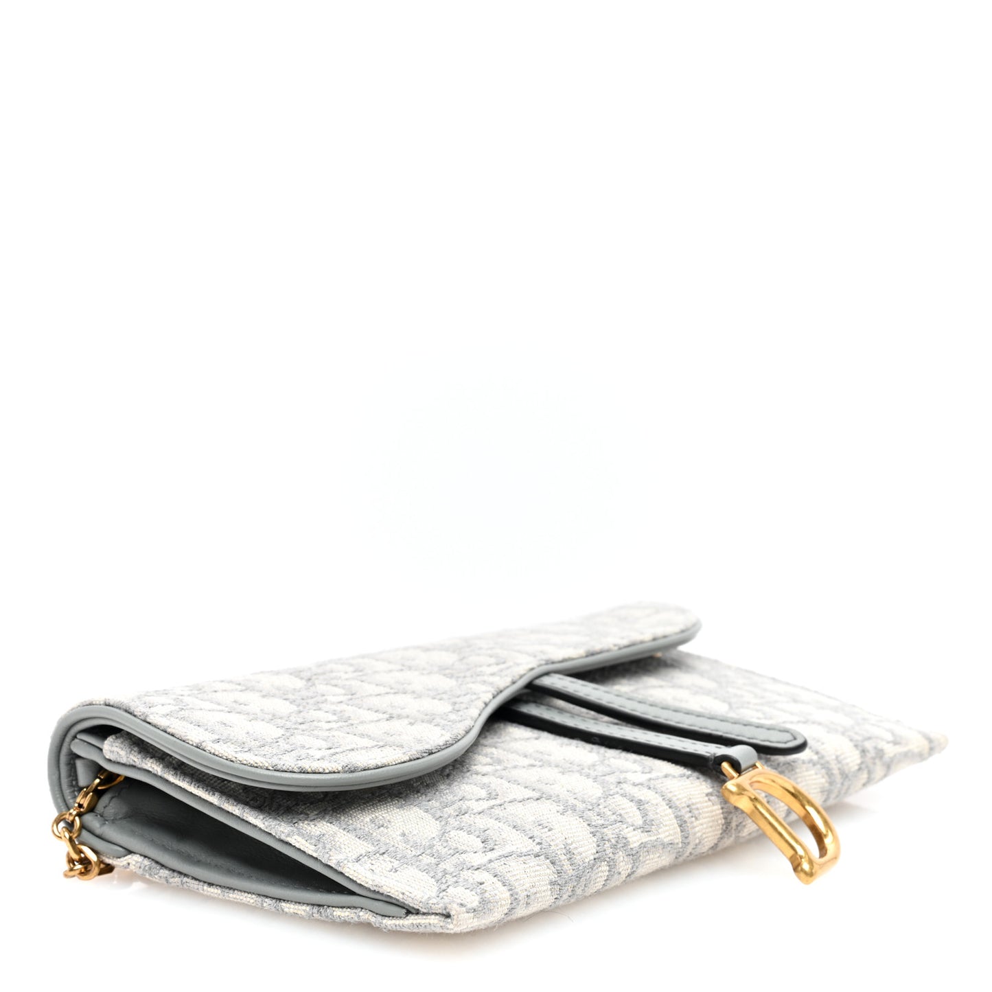 Oblique Saddle Chain Long Wallet Grey