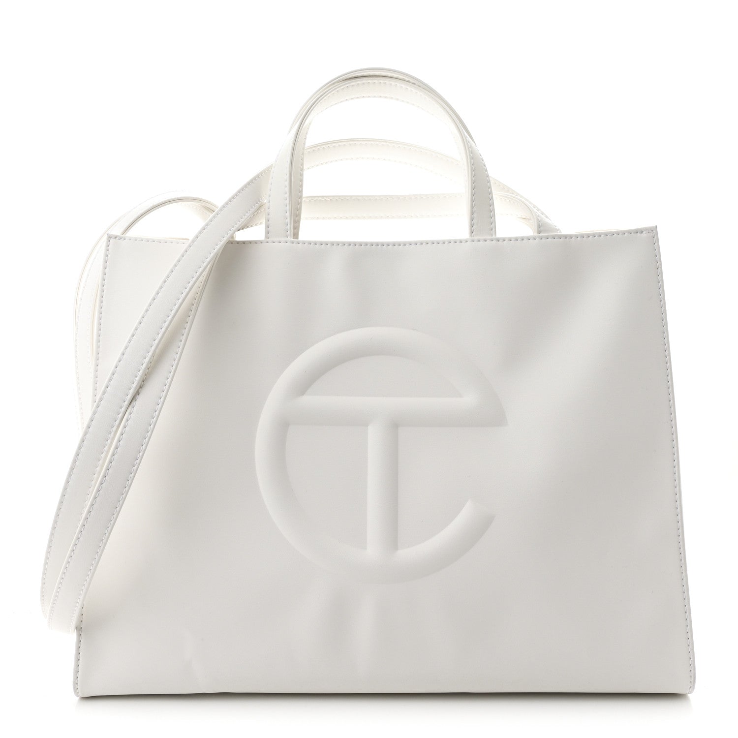 Telfar Vegan Leather Medium Shopping Bag White 1743403 – FASHIONPHILE