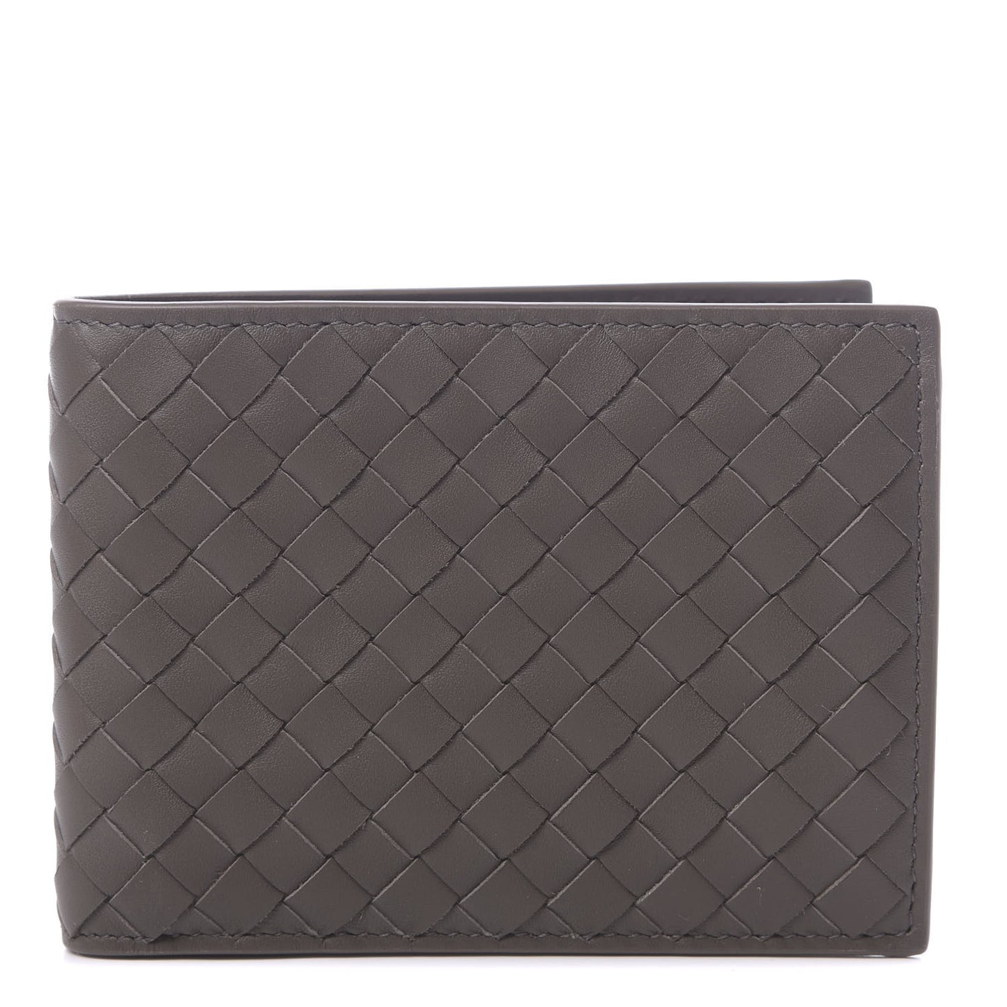 Nappa Intrecciato Coin Purse Bi-Fold Wallet Grey