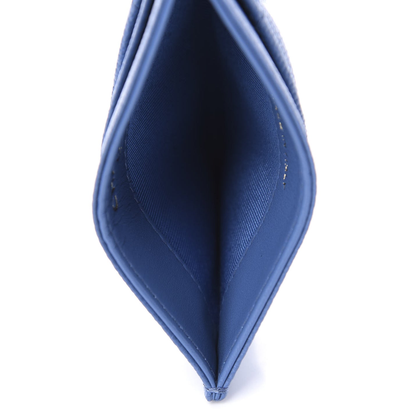 Caviar Quilted Card Holder Blue