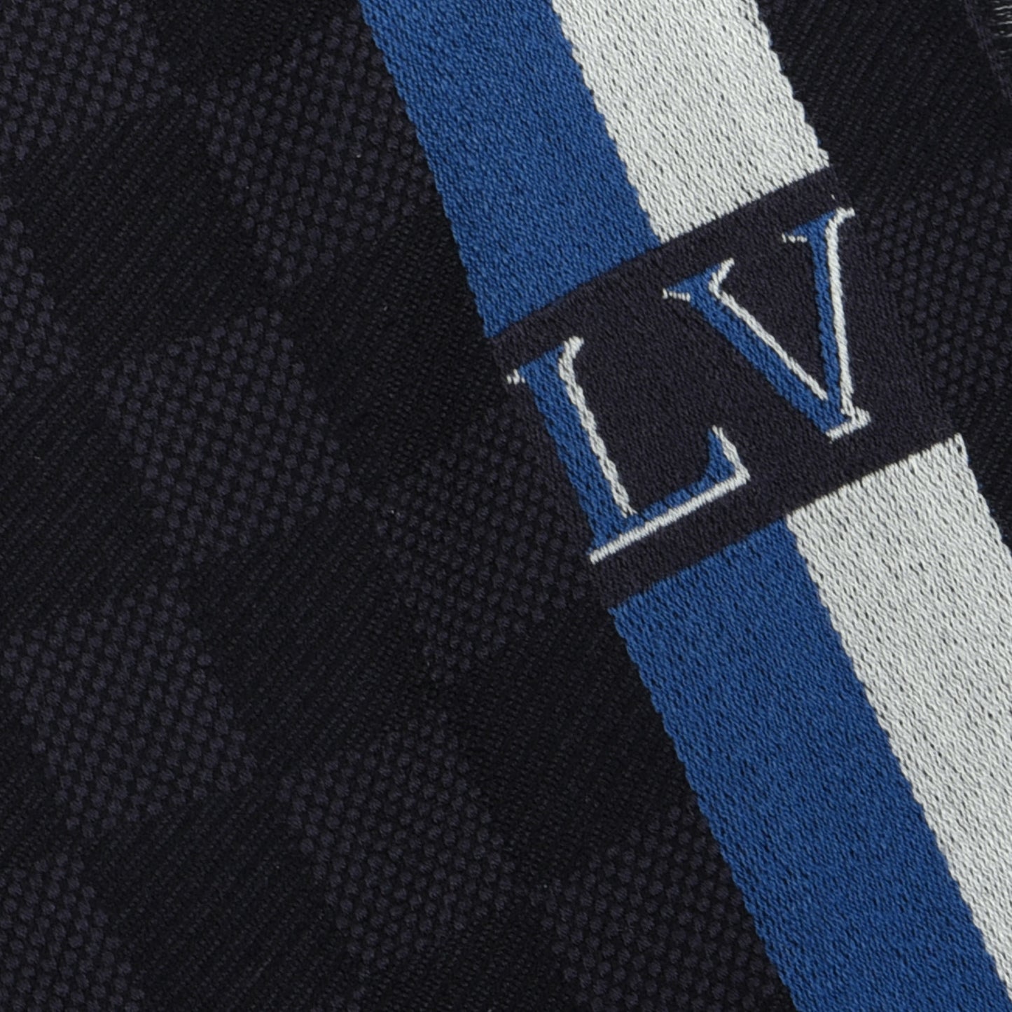 Wool Damier Messager Scarf Black Grey