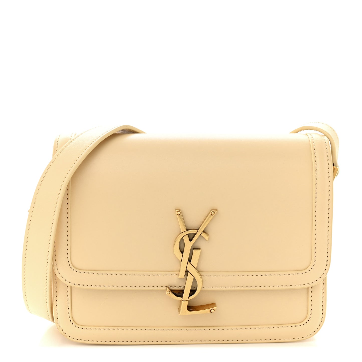 Smooth Calfskin Small Solferino Satchel Ivory Natural