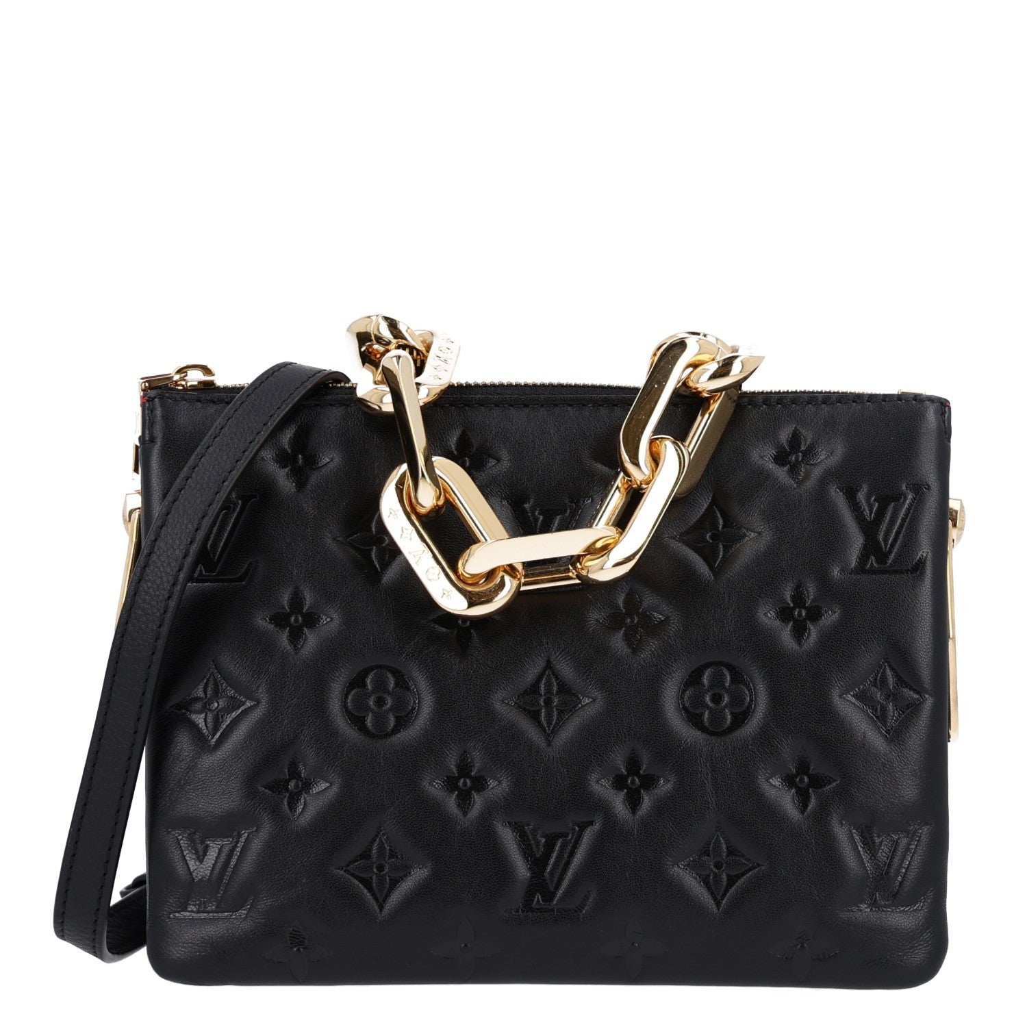 Louis Vuitton Lambskin Embossed Monogram Coussin BB Black 1942591