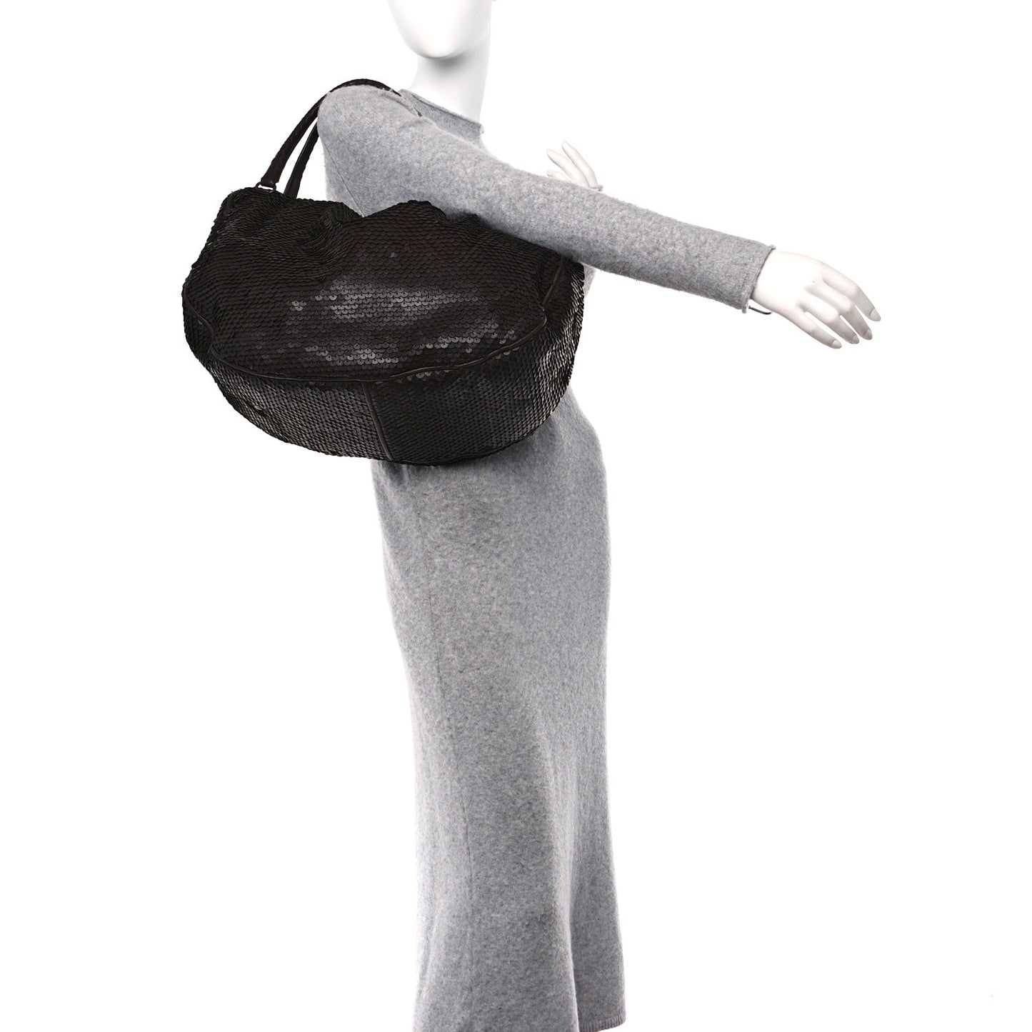 Nappa Velours Intrecciato Fuzzy Medium Veneta Hobo Ebano