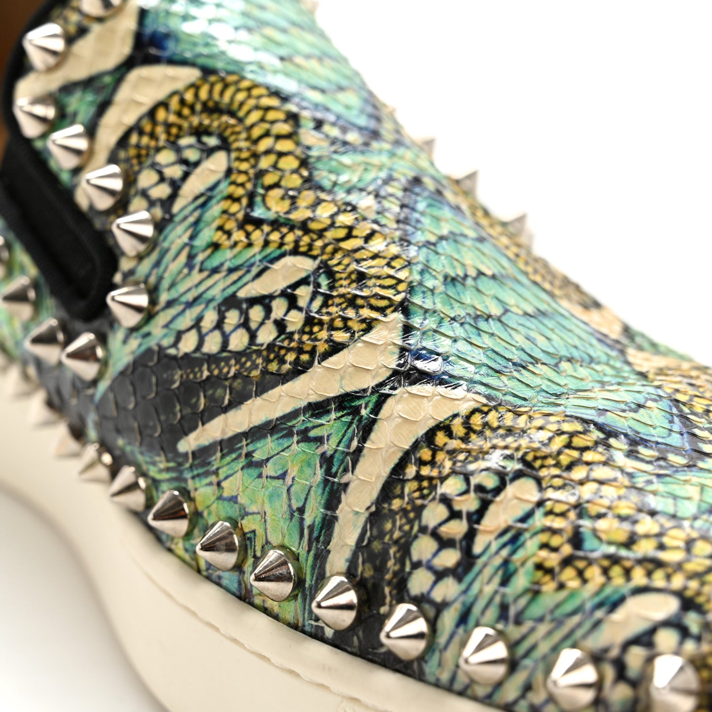 Snakeskin Spikes Pik Boat Flats 38 Multicolor