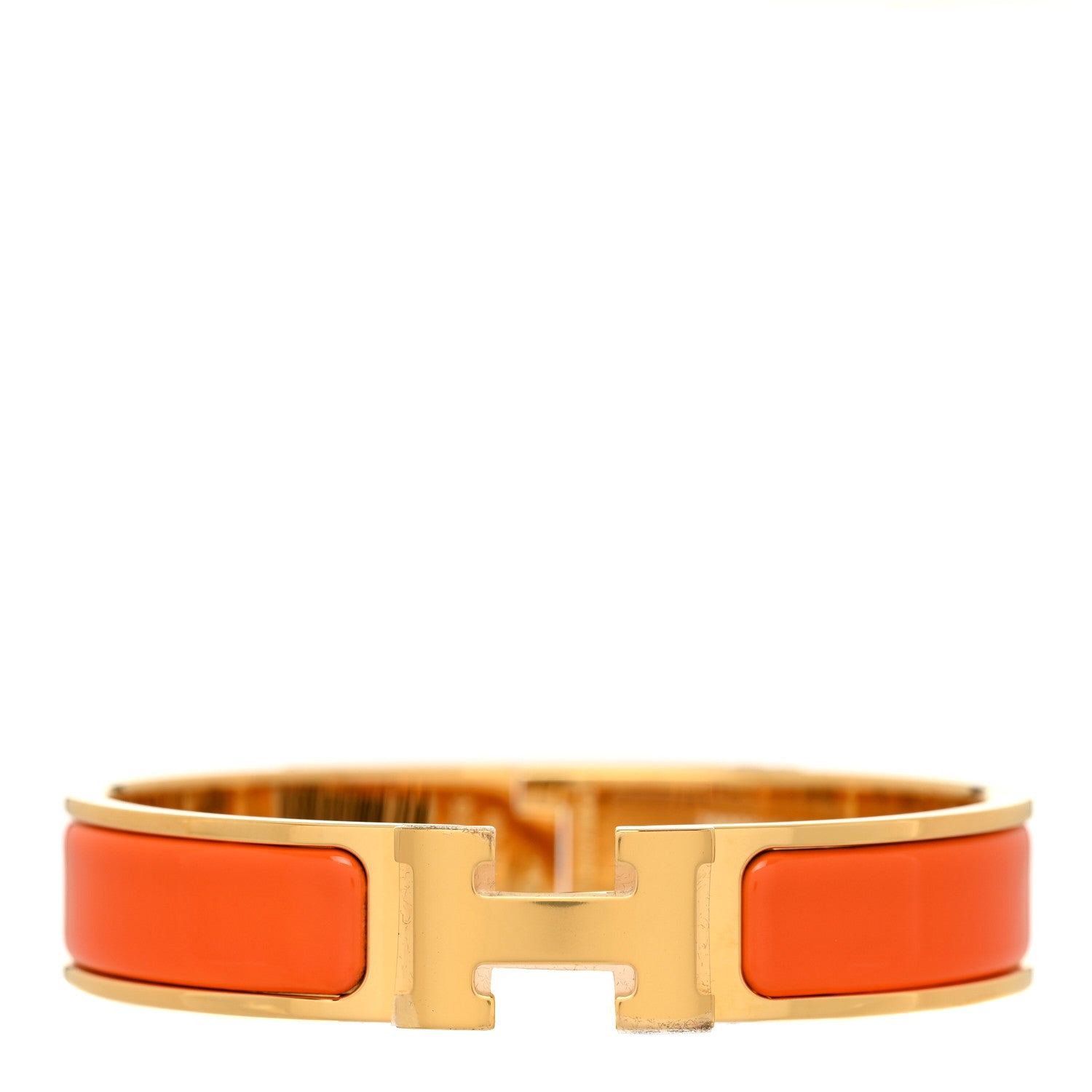 Hermes Enamel Narrow Clic Clac H Bracelet PM Orange 1 of 5