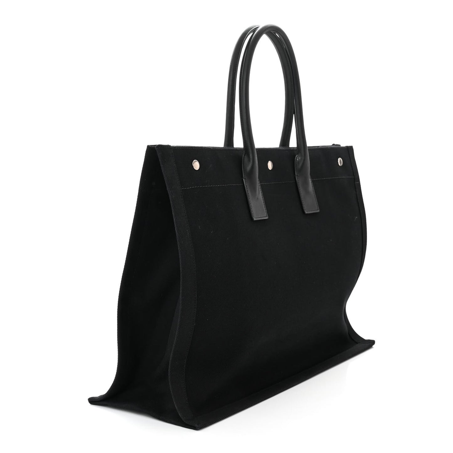 Linen Calfskin Rive Gauche Tote Black