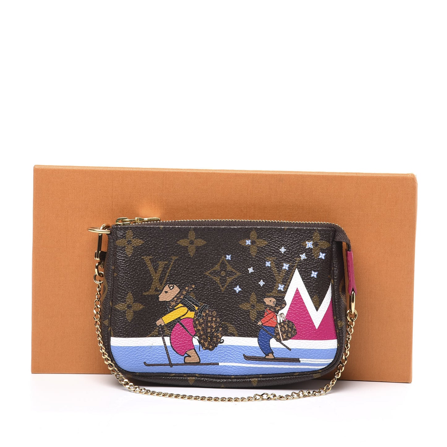 Monogram 2018 Christmas Animation Mini Bears Pochette Accessories