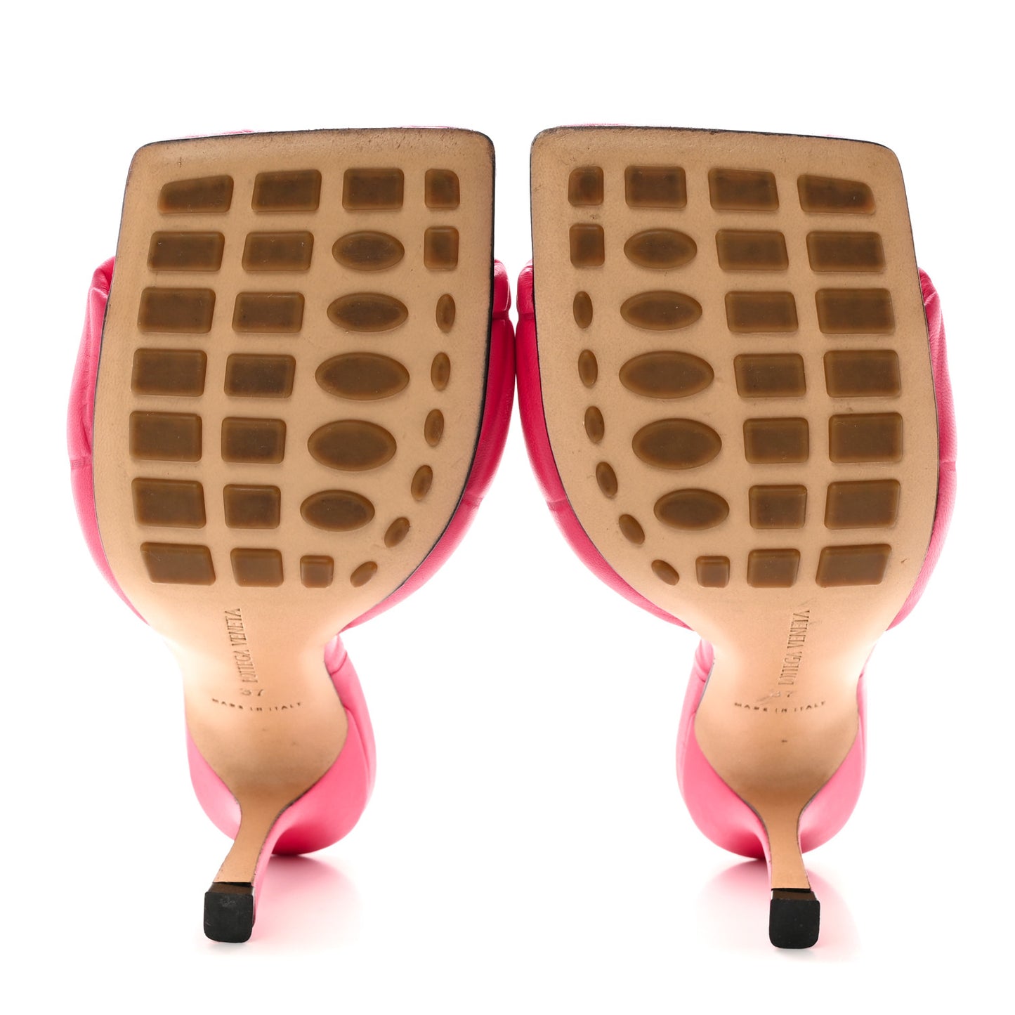 Nappa Quilted Rubber Lido Mule Sandals 37 Lollipop