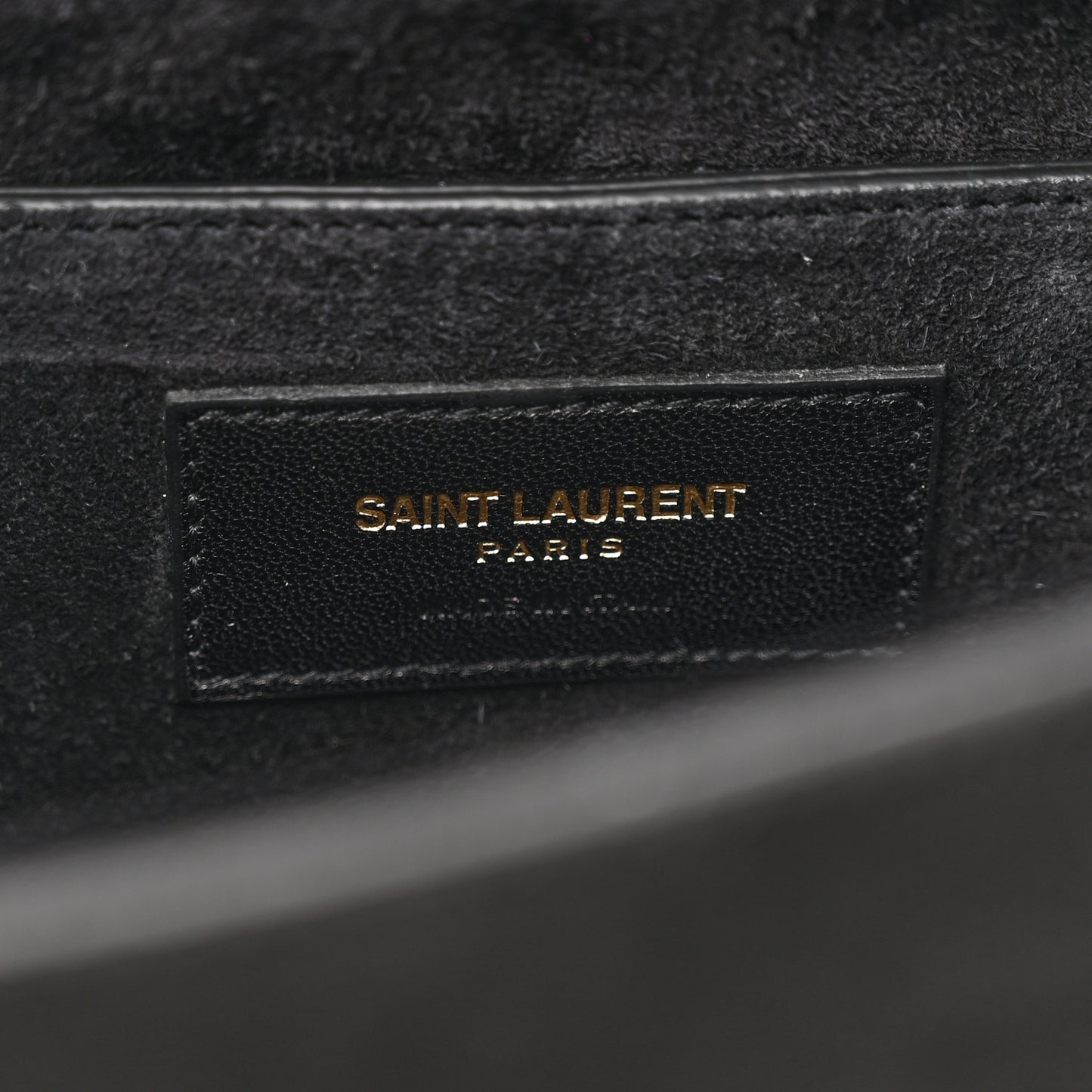 Suede Fringe Small Monogram Satchel Black