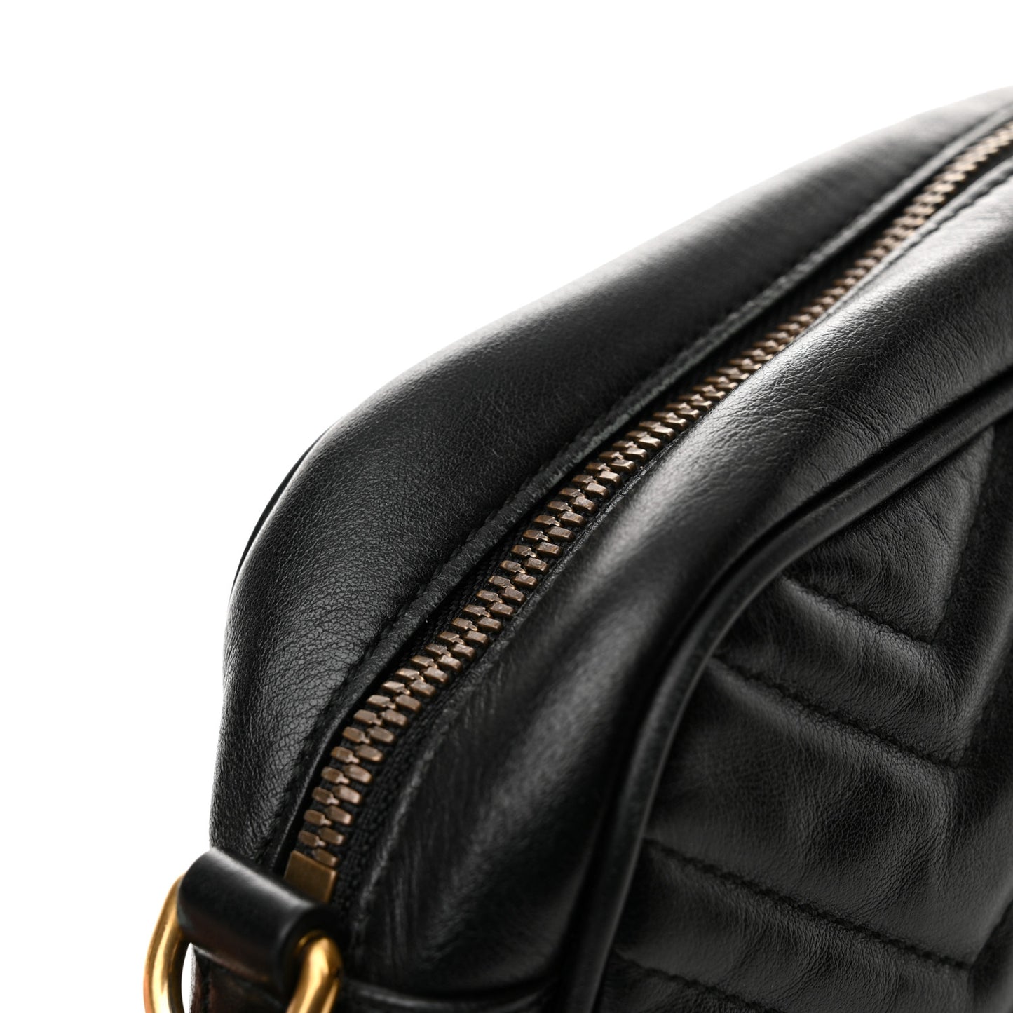 Calfskin Matelasse Small GG Marmont Chain Shoulder Bag Black