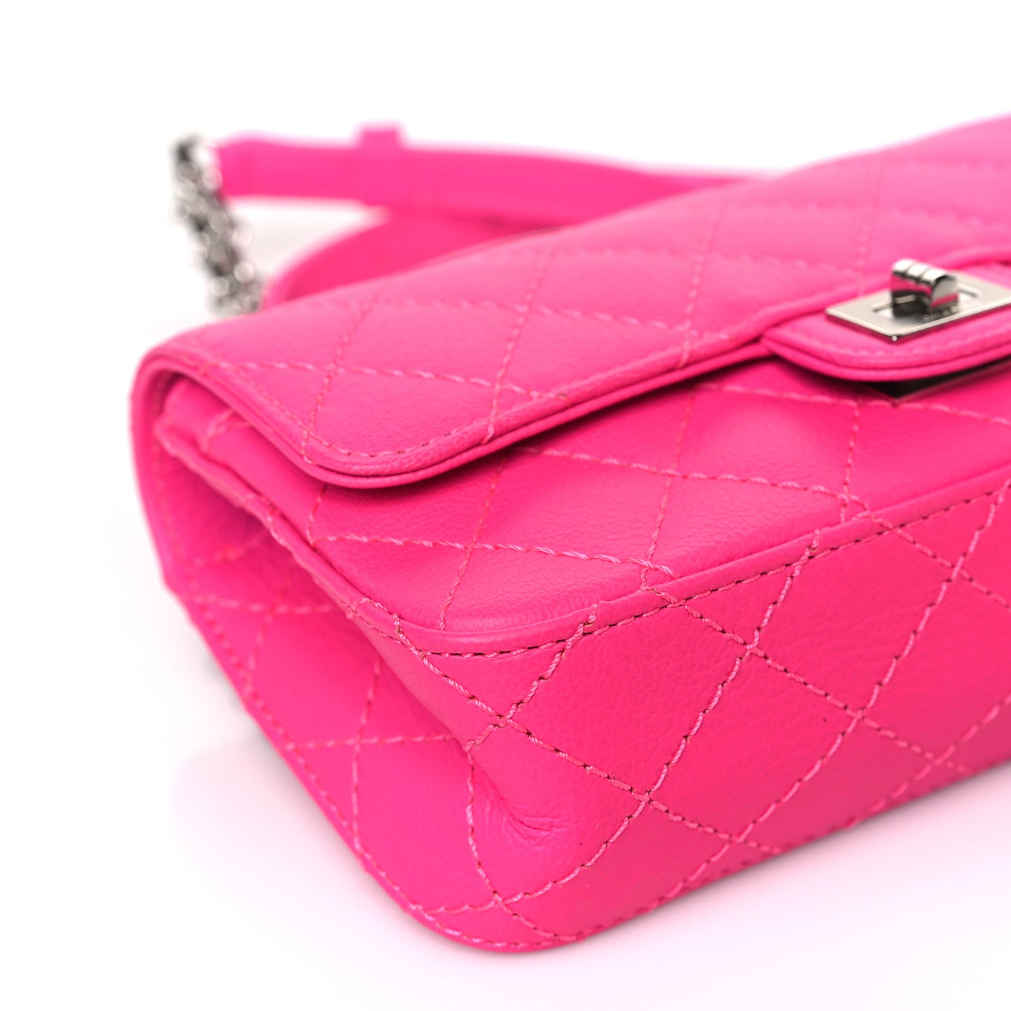 Goatskin Quilted 2.55 Reissue Flap Belt Bag Fluorescent Pink