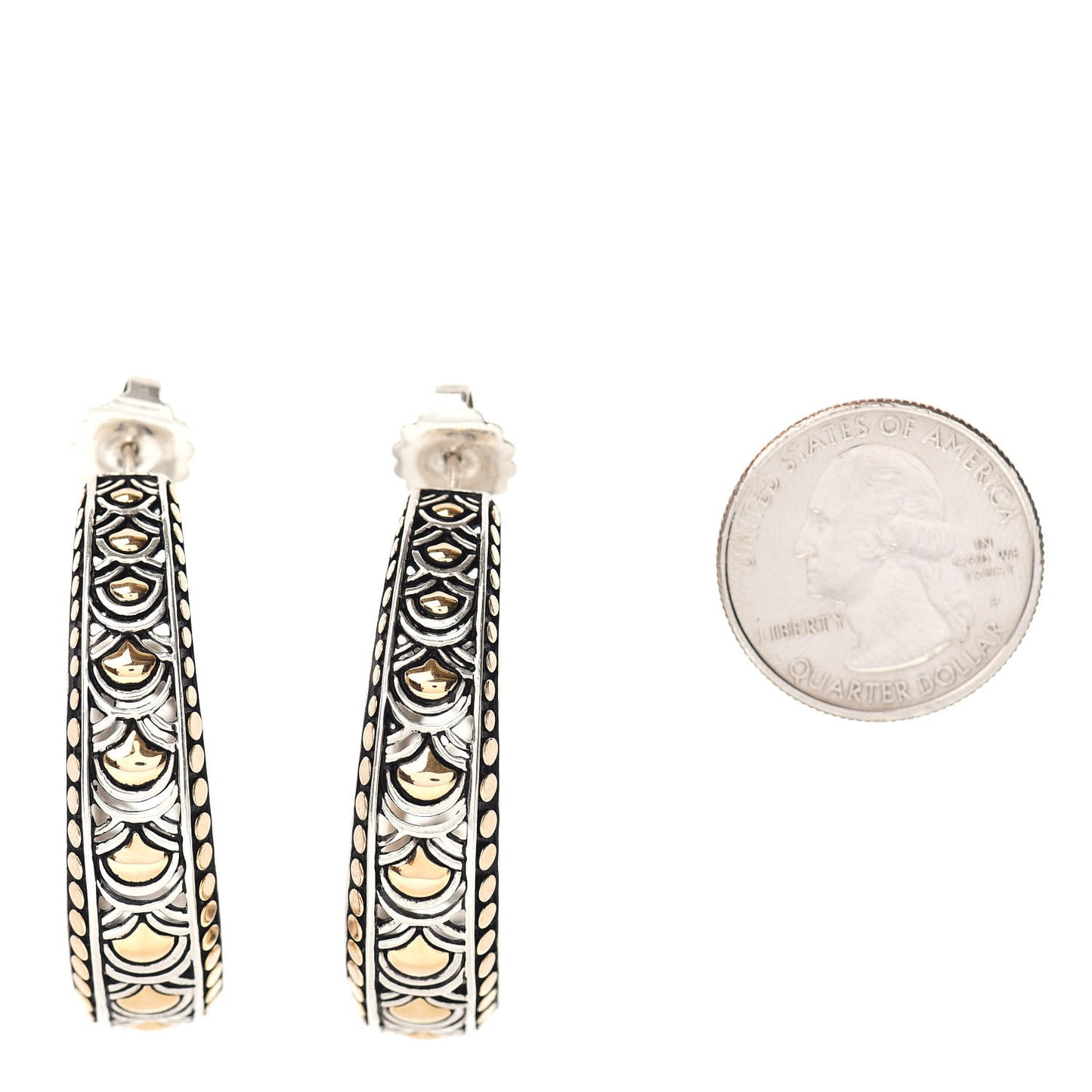 Sterling Silver 18K Yellow Gold Naga Hoop Earrings