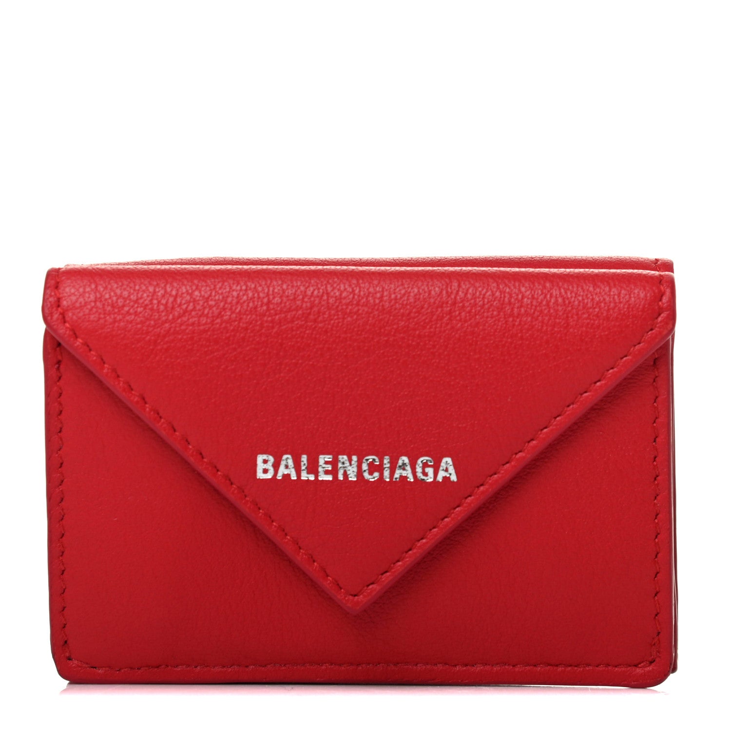 Balenciaga Calfskin Mini Papier Wallet Rouge Tango 1 of 8