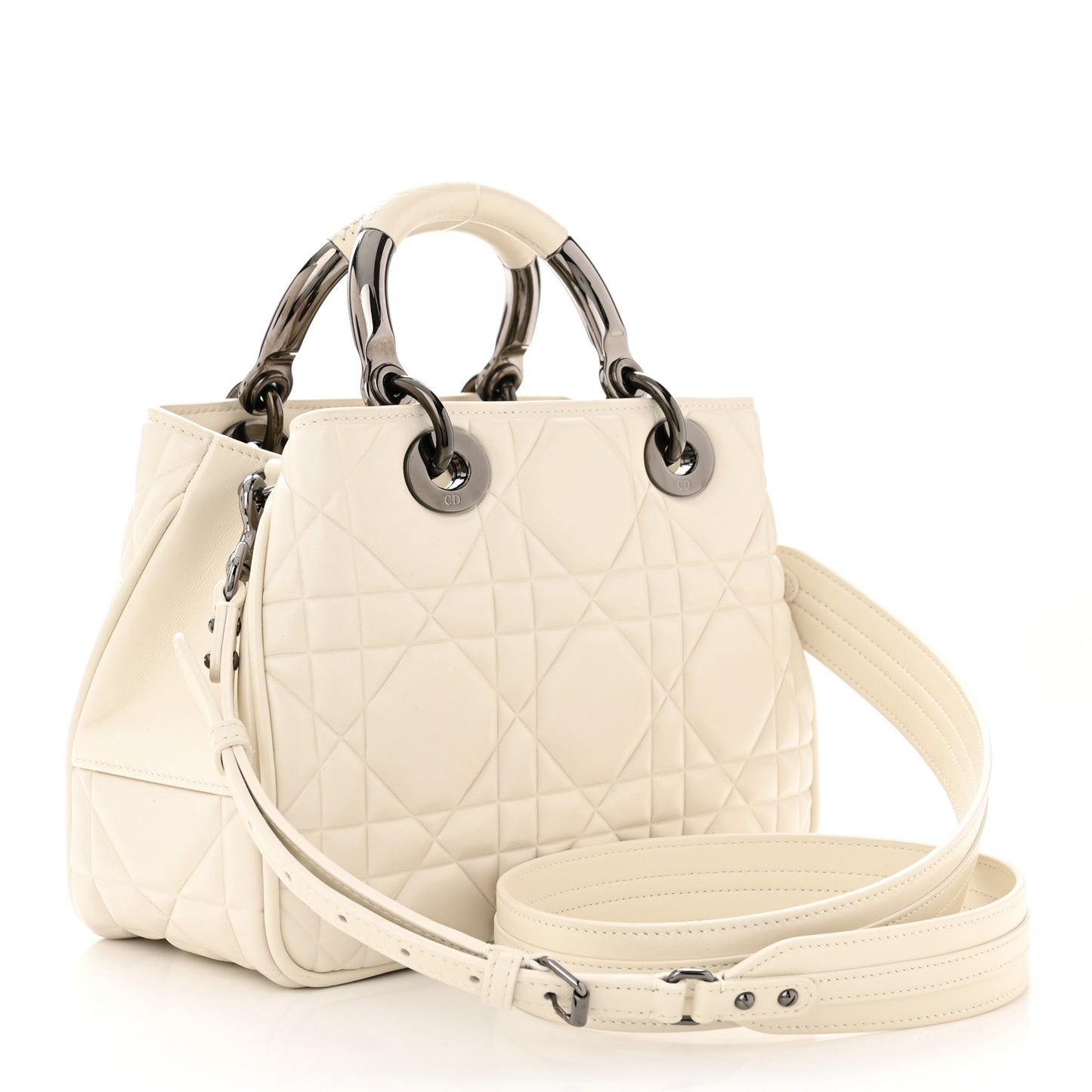 Calfskin Cannage Small The Lady 95.22 Ivory