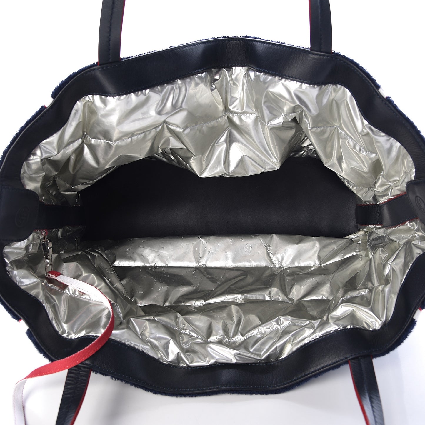 Reversible Chanel Airlines Tote Silver Navy