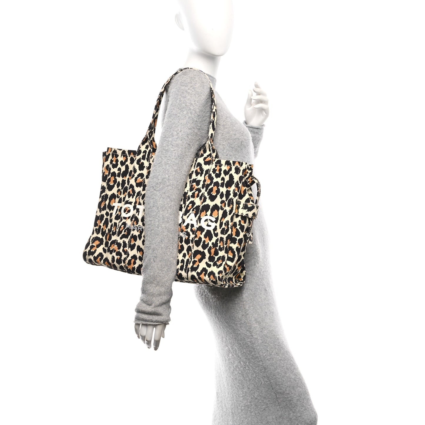 Cotton Canvas Leopard Print Large The Traveler Tote Bag