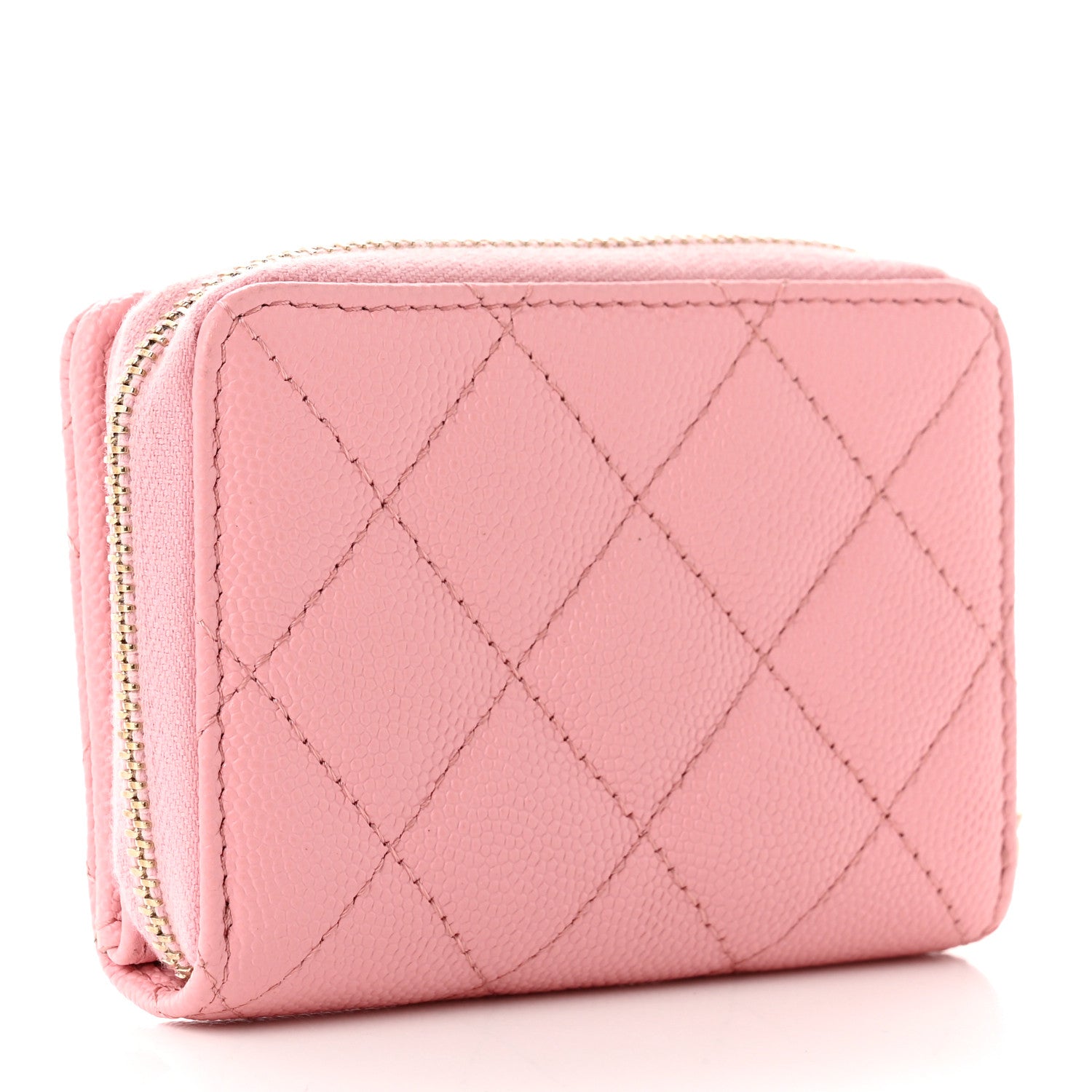 Chanel Caviar Quilted Compact Zipped Wallet Pink 3 of 8