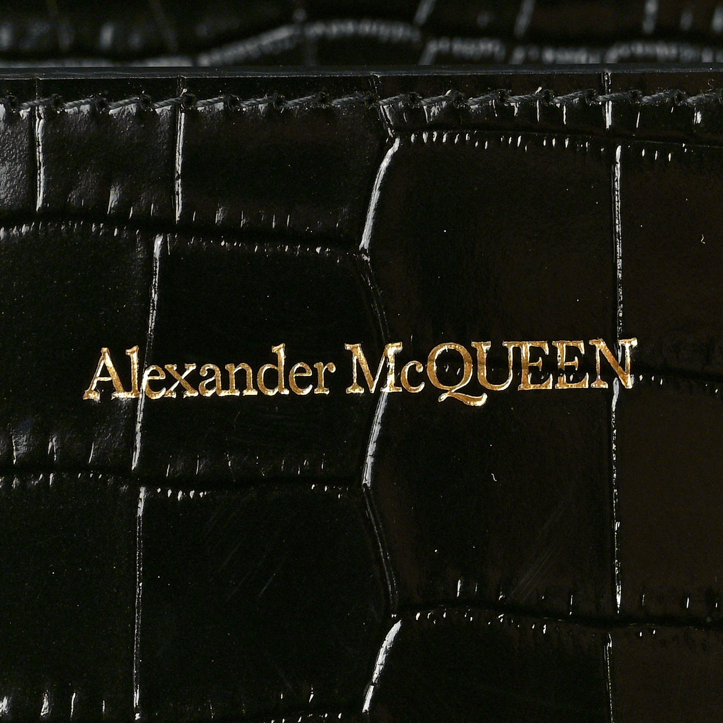 Calfskin Crocodile Embossed Mini Jeweled Satchel Black