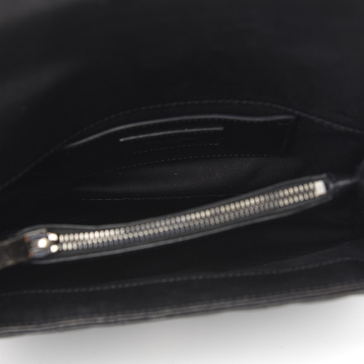 Sheepskin Matelasse Chevron Monogram Medium College Bag Black