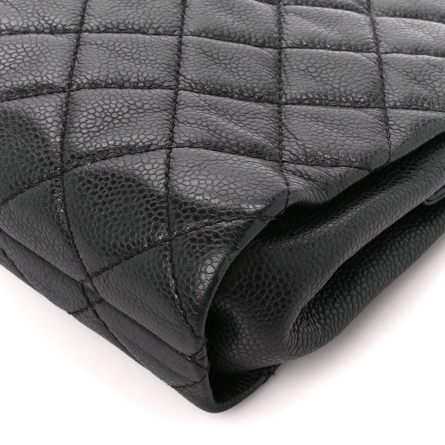 Caviar Quilted CC Large Clutch Black