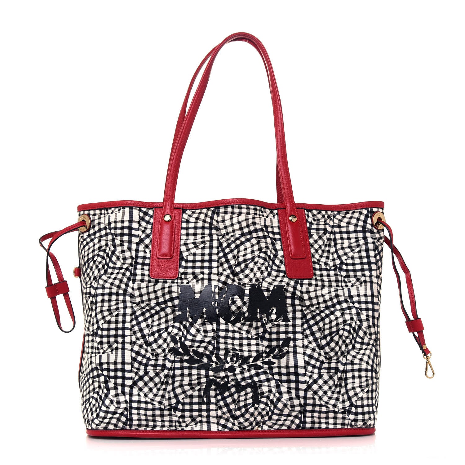 MCM Visetos Medium Liz Reversible Shopper Tote Ruby Red 12 of 19