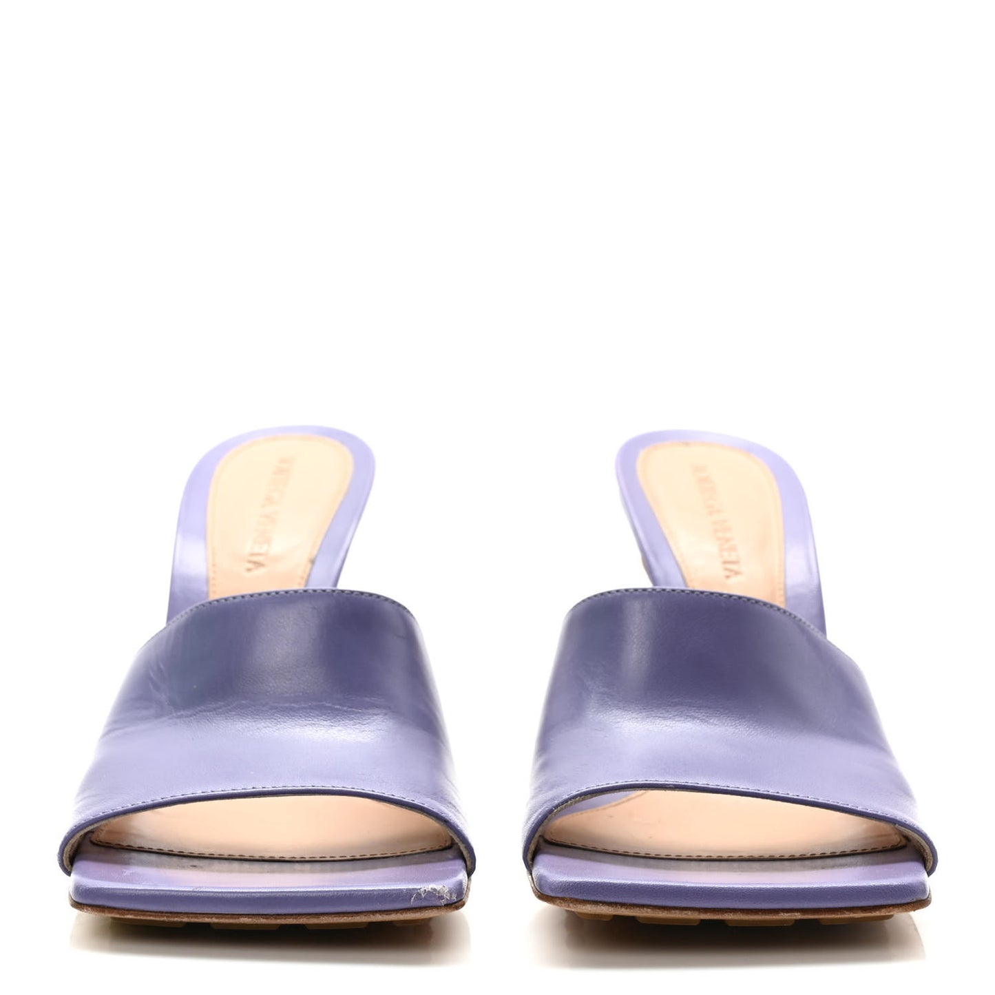 Lambskin Stretch Mule Sandals 37 Lavender