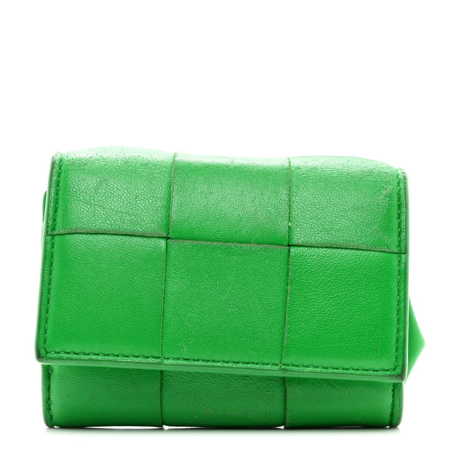 Nappa Maxi Intrecciato Compact Wallet Grass