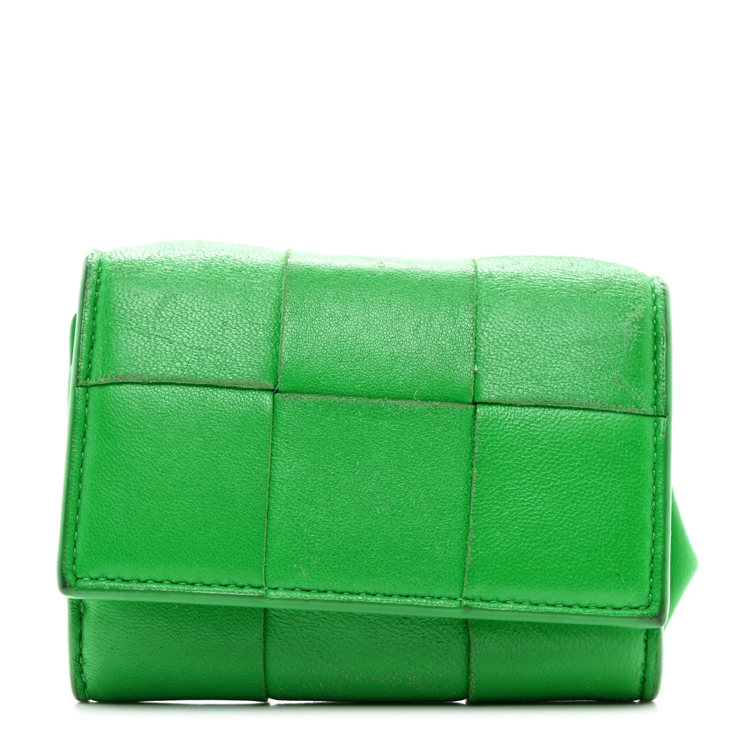 Bottega Veneta Nappa Maxi Intrecciato Compact Wallet Grass 1 of 9