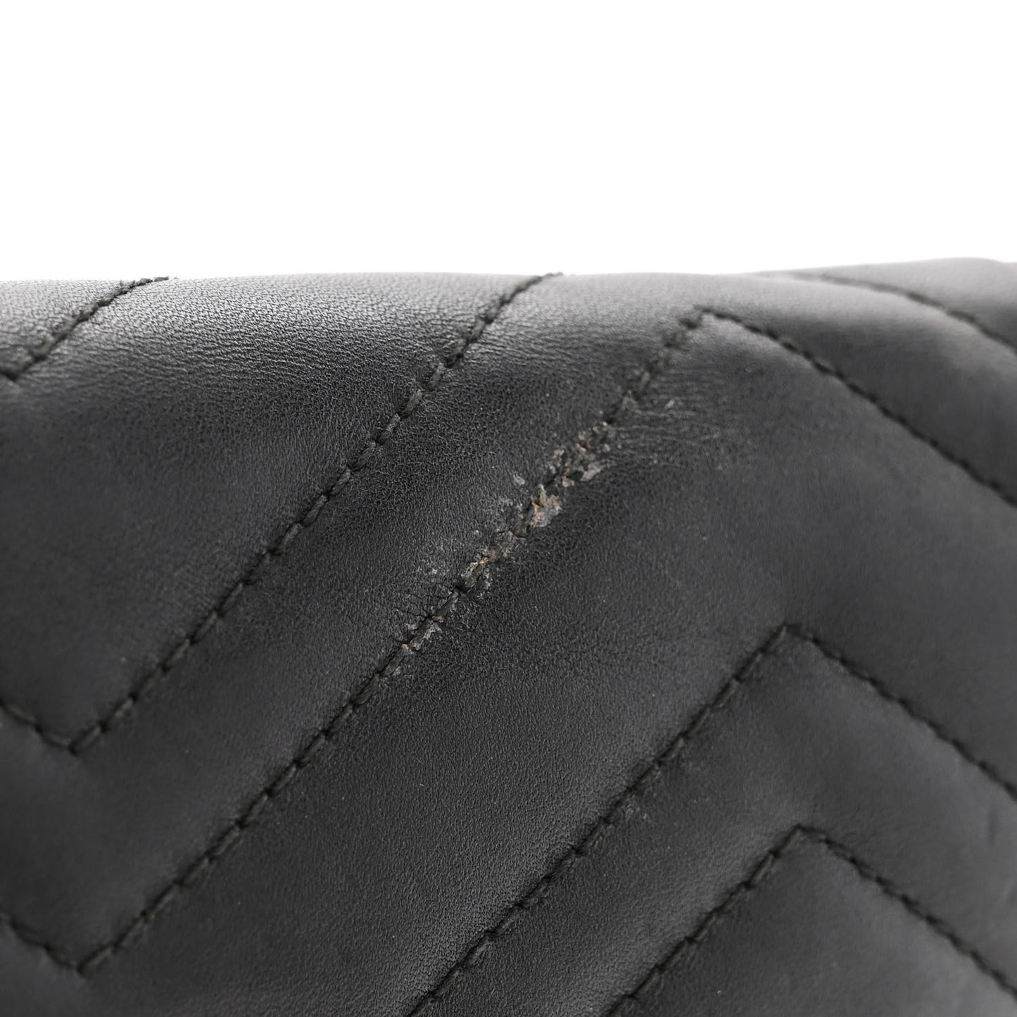 Calfskin Matelasse GG Marmont Chain Wallet Black
