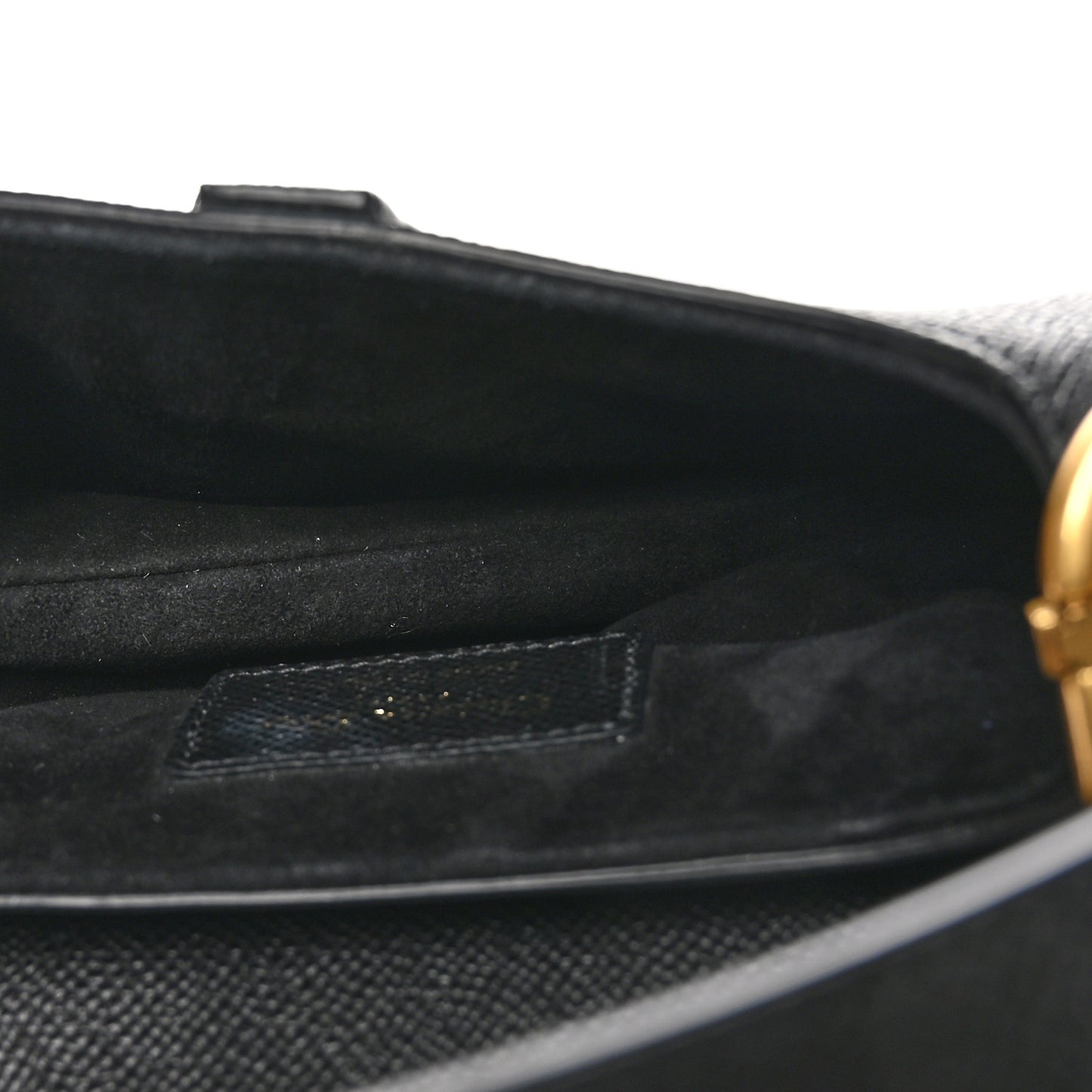 Grained Calfskin Mini Saddle Bag Black