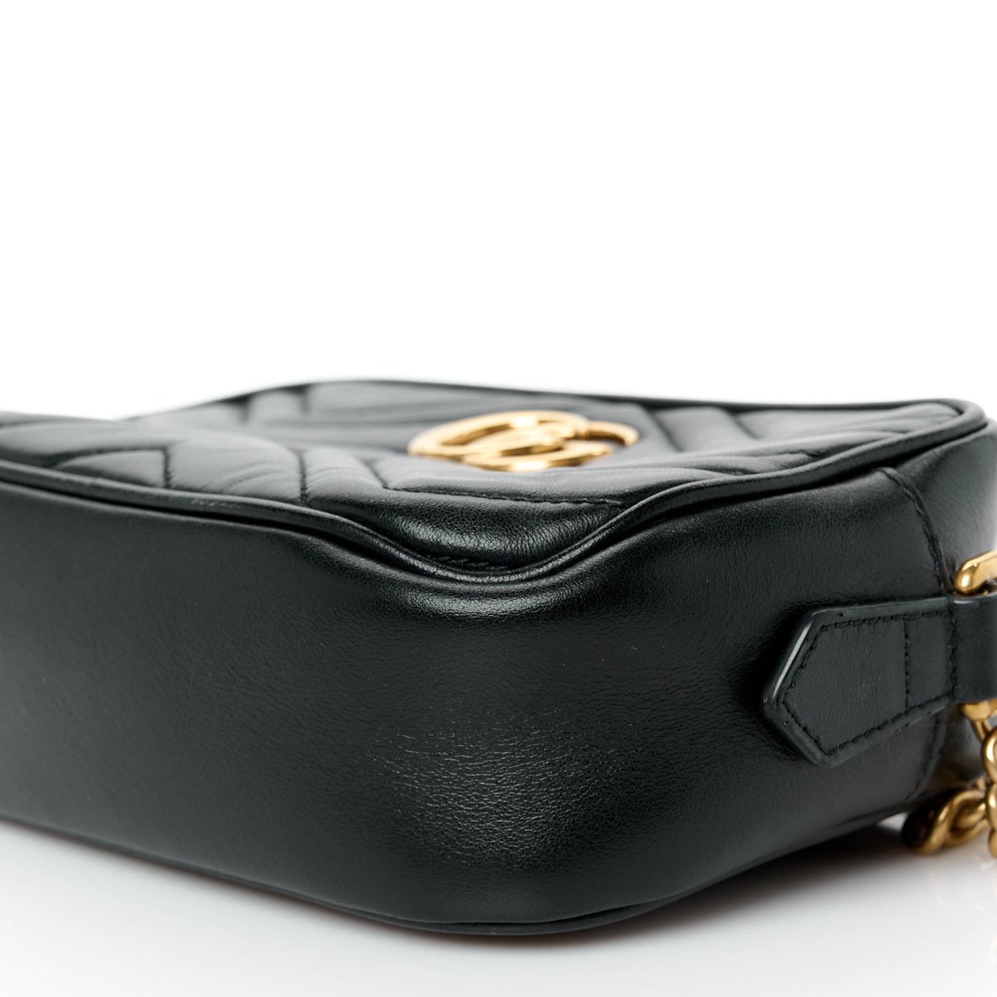 Calfskin Matelasse Mini GG Marmont Chain Shoulder Bag Black