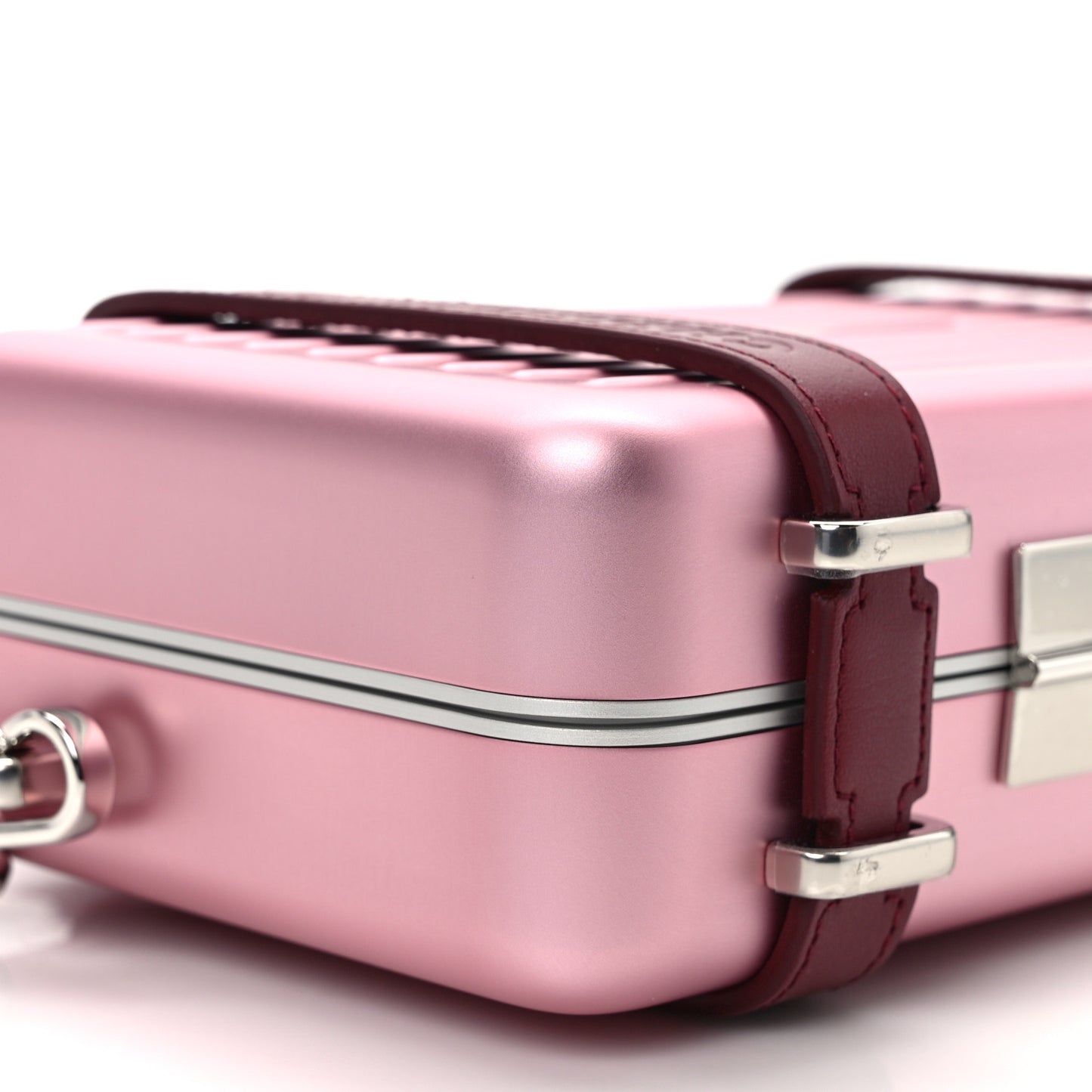 X RIMOWA Aluminum Personal Clutch On Strap Rose