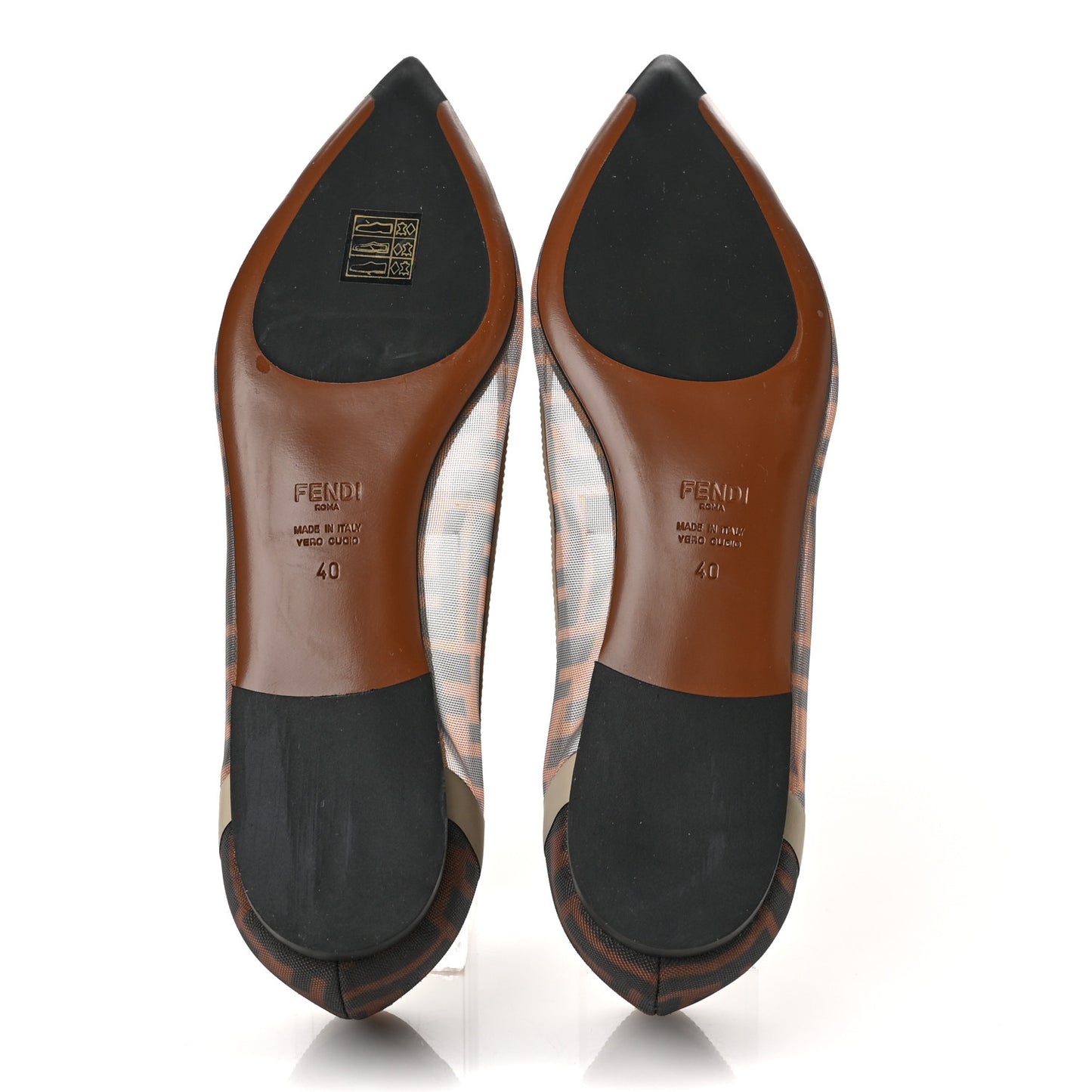 Mesh FF Skimmer Ballerina Flats 40 Tobacco Moro Black