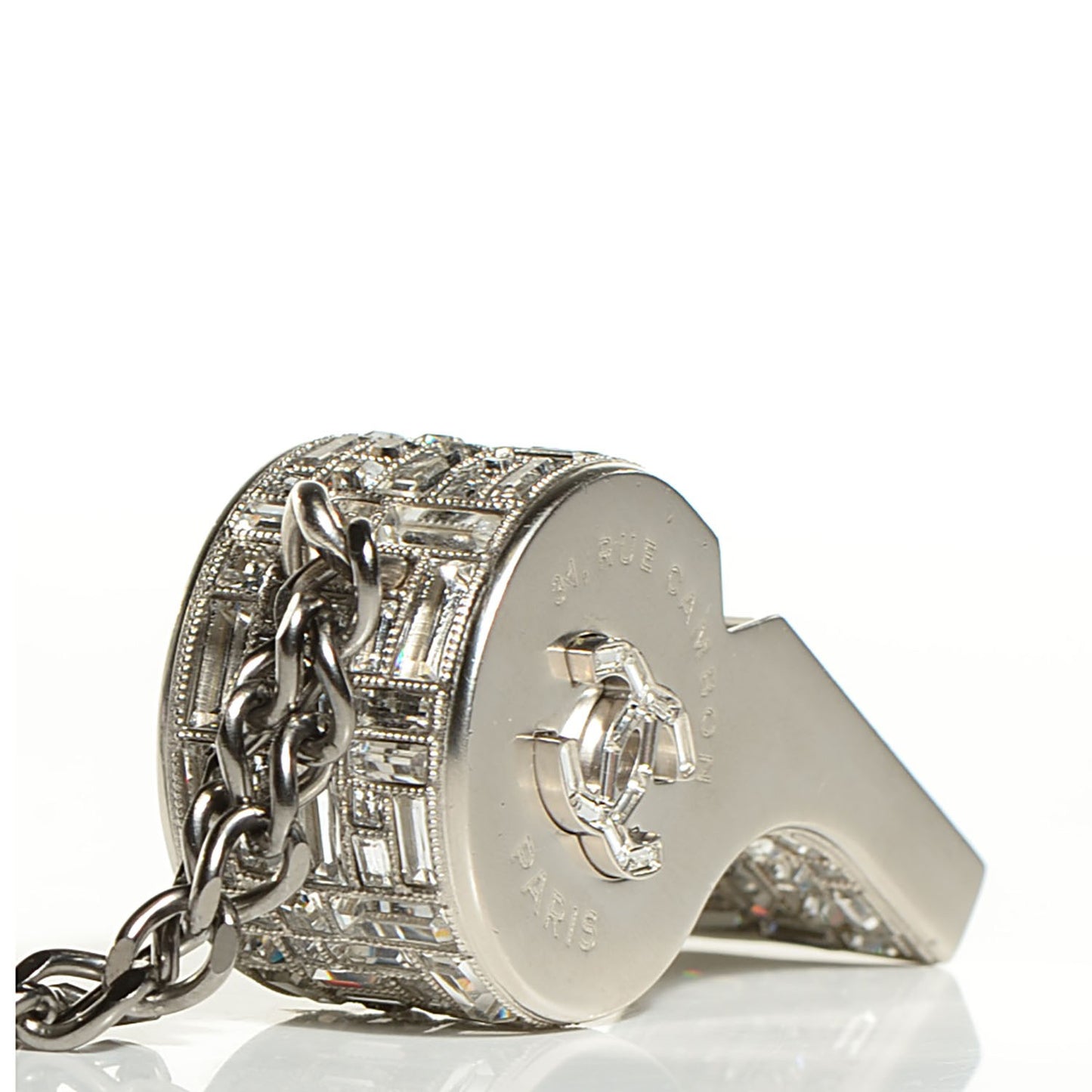 Crystal CC Whistle Pendant Necklace
