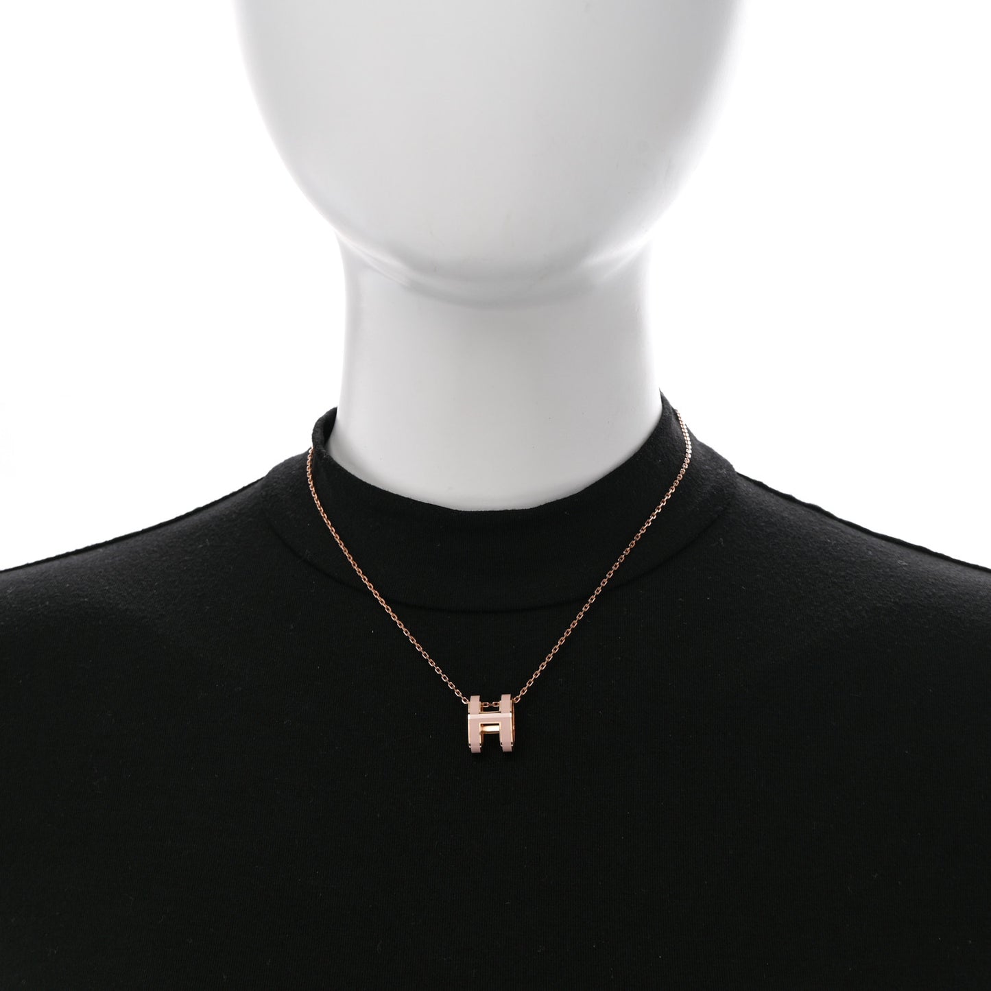 Lacquered Rose Gold Pop H Pendant Necklace Rose Dragee