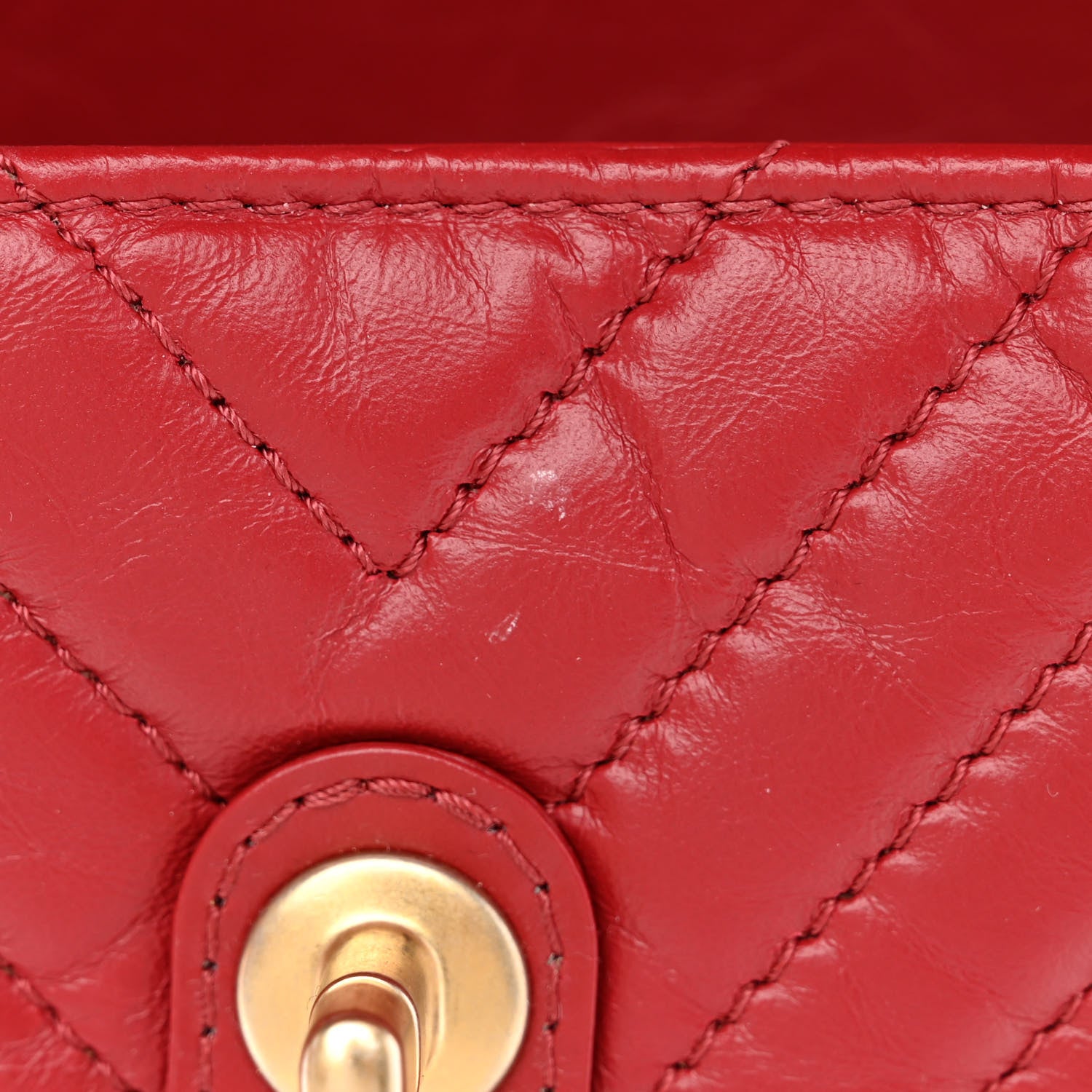 Chanel Aged Calfskin Chevron Quilted Backpack Red 11 of 12