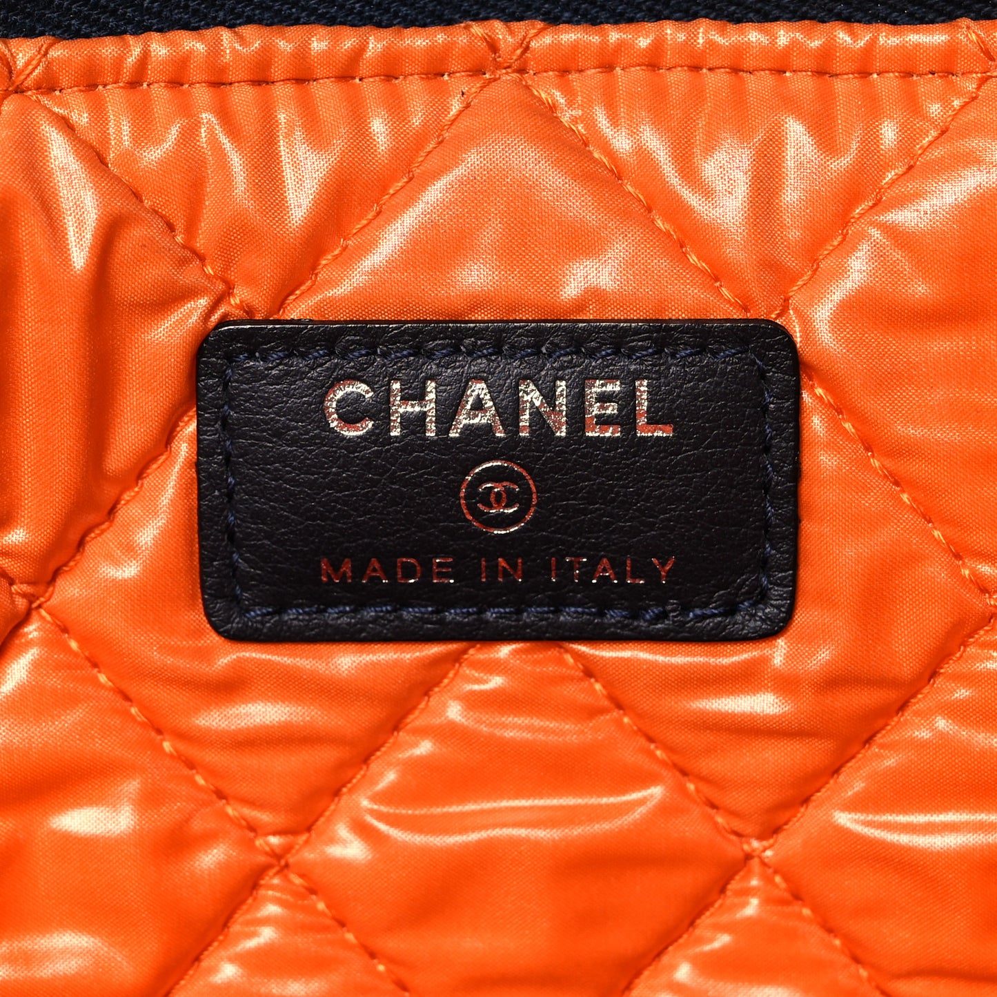 Denim Medium Deauville Pouch Clutch Blue Orange