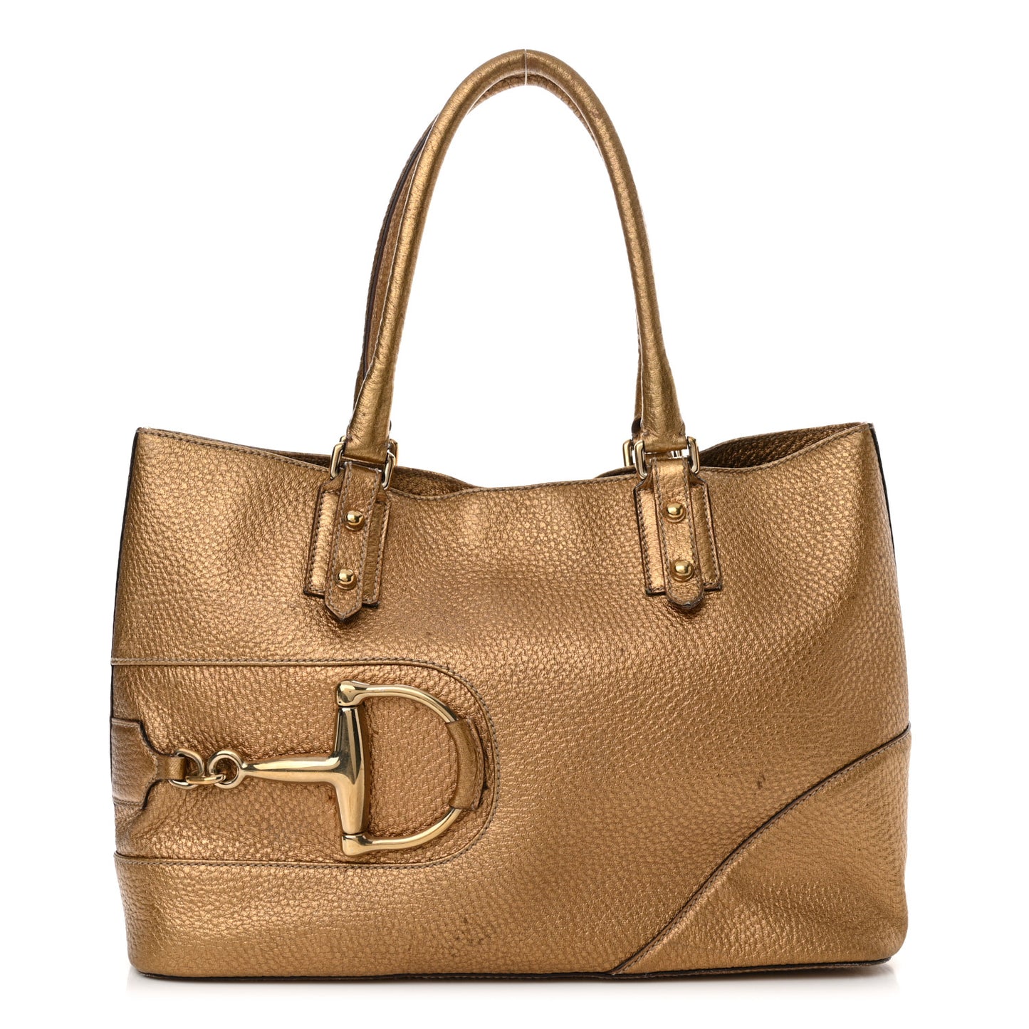 Metallic Calfskin Medium Hasler Tote Bronze