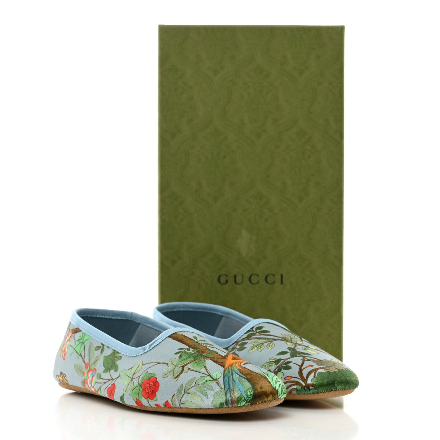 Satin Voyage Eco Tian Printed Womens Flats 36 Light Blue Multicolor