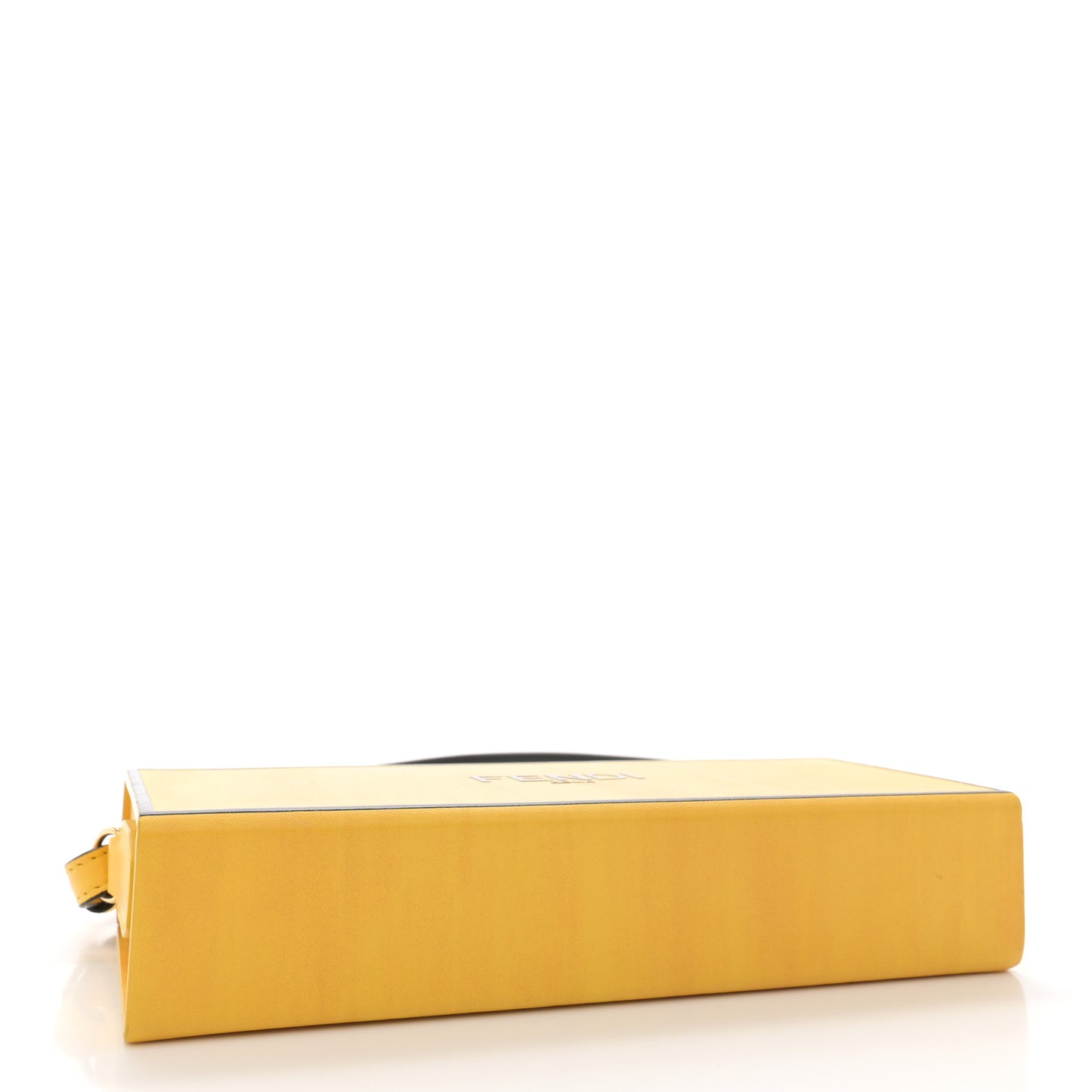 Vitello Fluffy Logo Horizontal Box Crossbody Bag Yellow Box Black